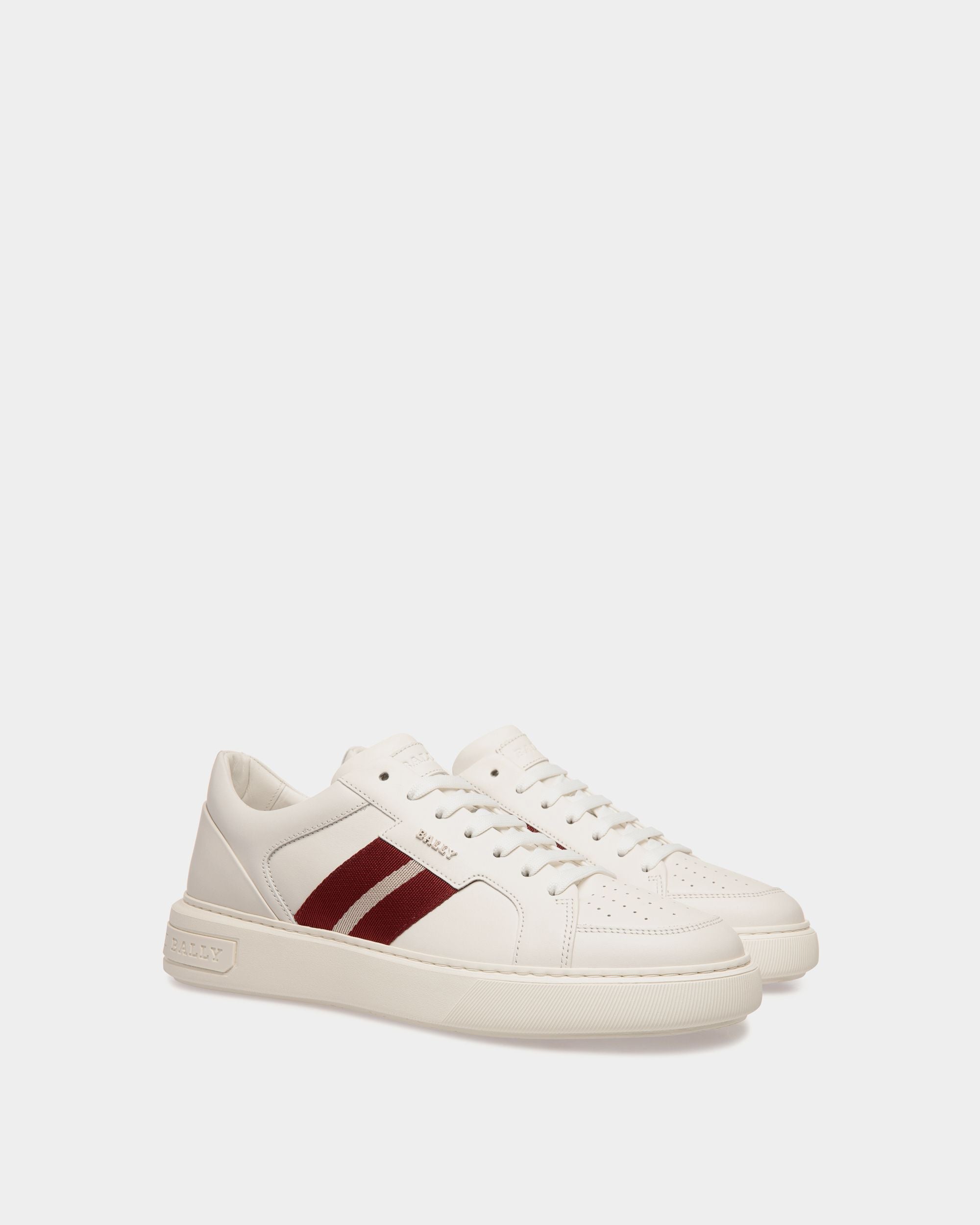 Bally Global - Moony Leather Sneakers In White - Blanc