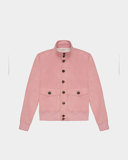 Blouson Bomber In Pink Leather