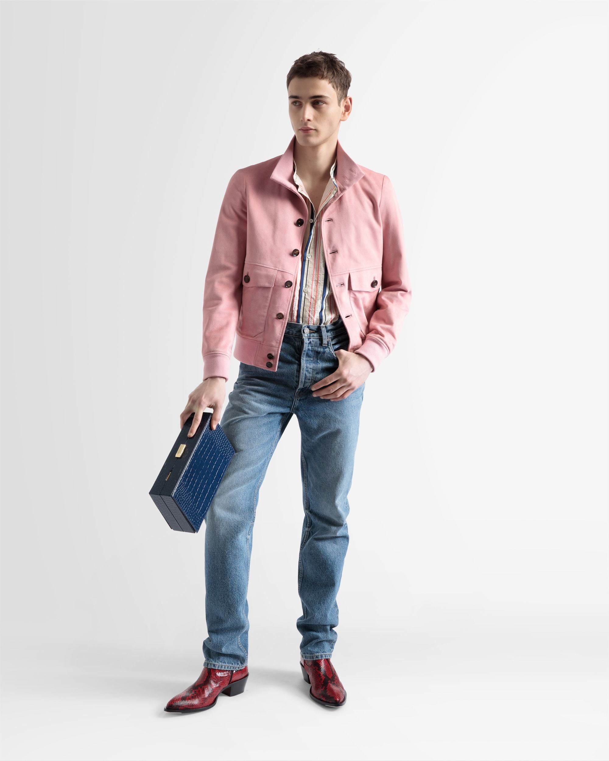 Bally Global - Chaqueta Bómber De Piel Rosa - Rosa