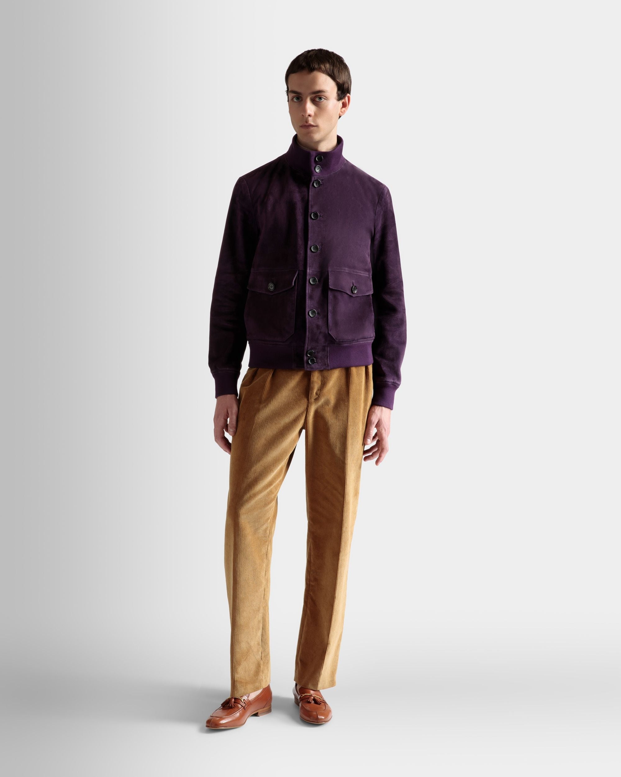 Bally Global - Bómber De Cuello Alto - Púrpura