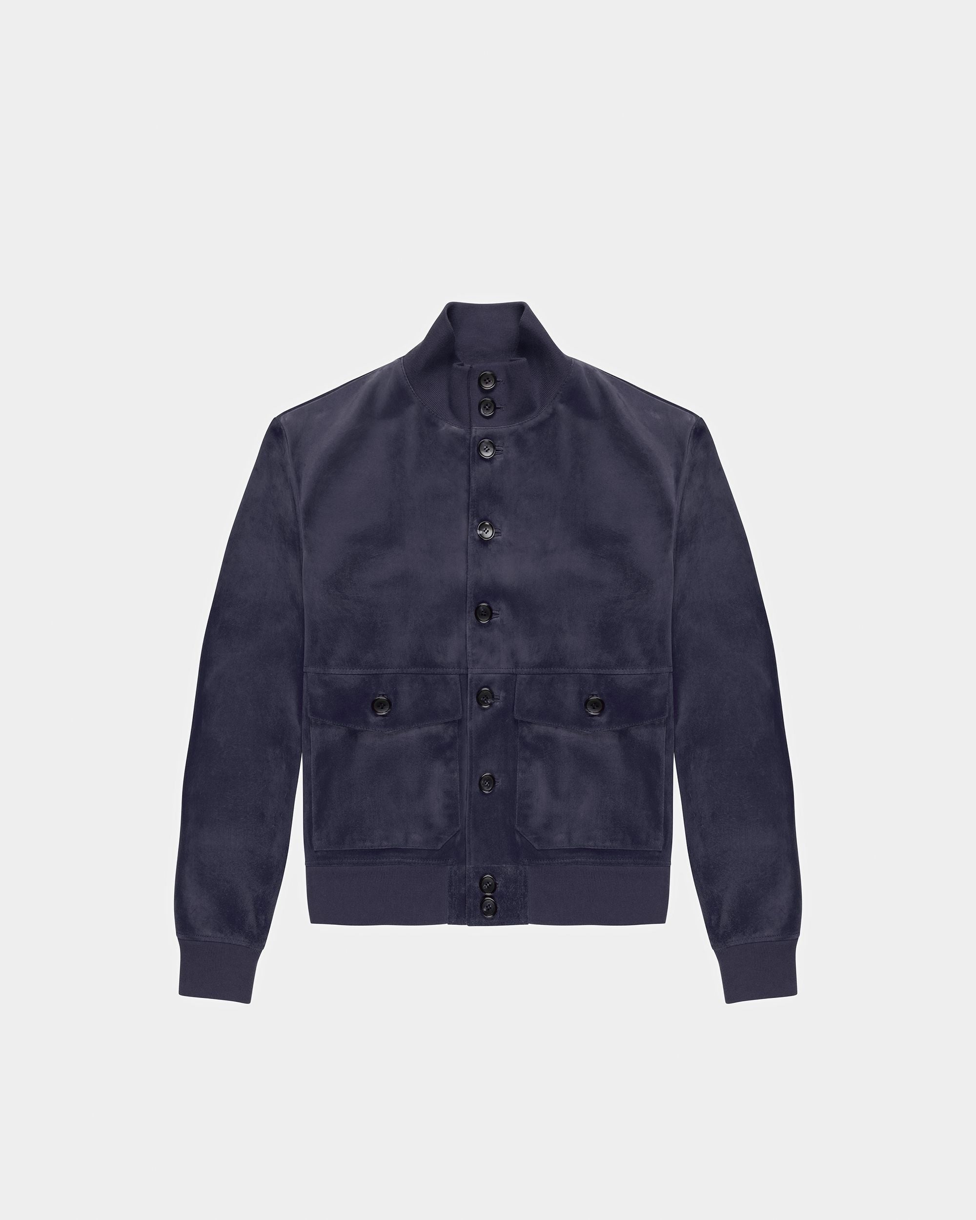 Bally Global - Chaqueta Bómber De Piel Azul - Azul