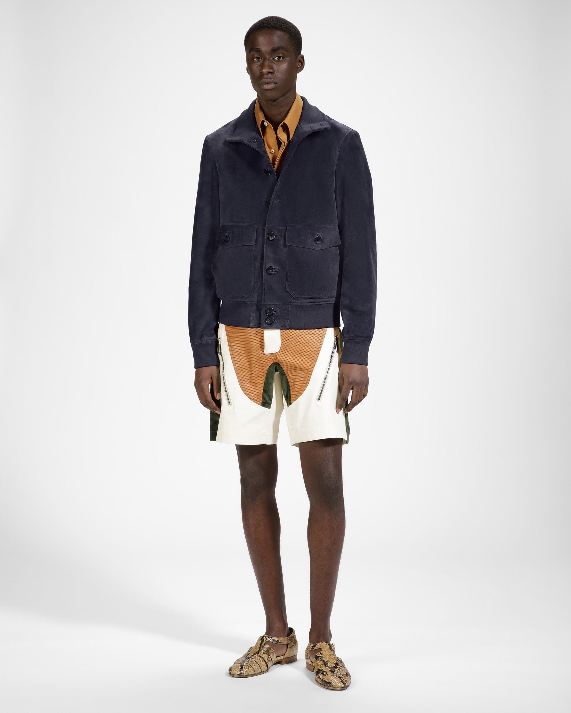 Bally Global - Chaqueta Bómber De Piel Azul - Azul