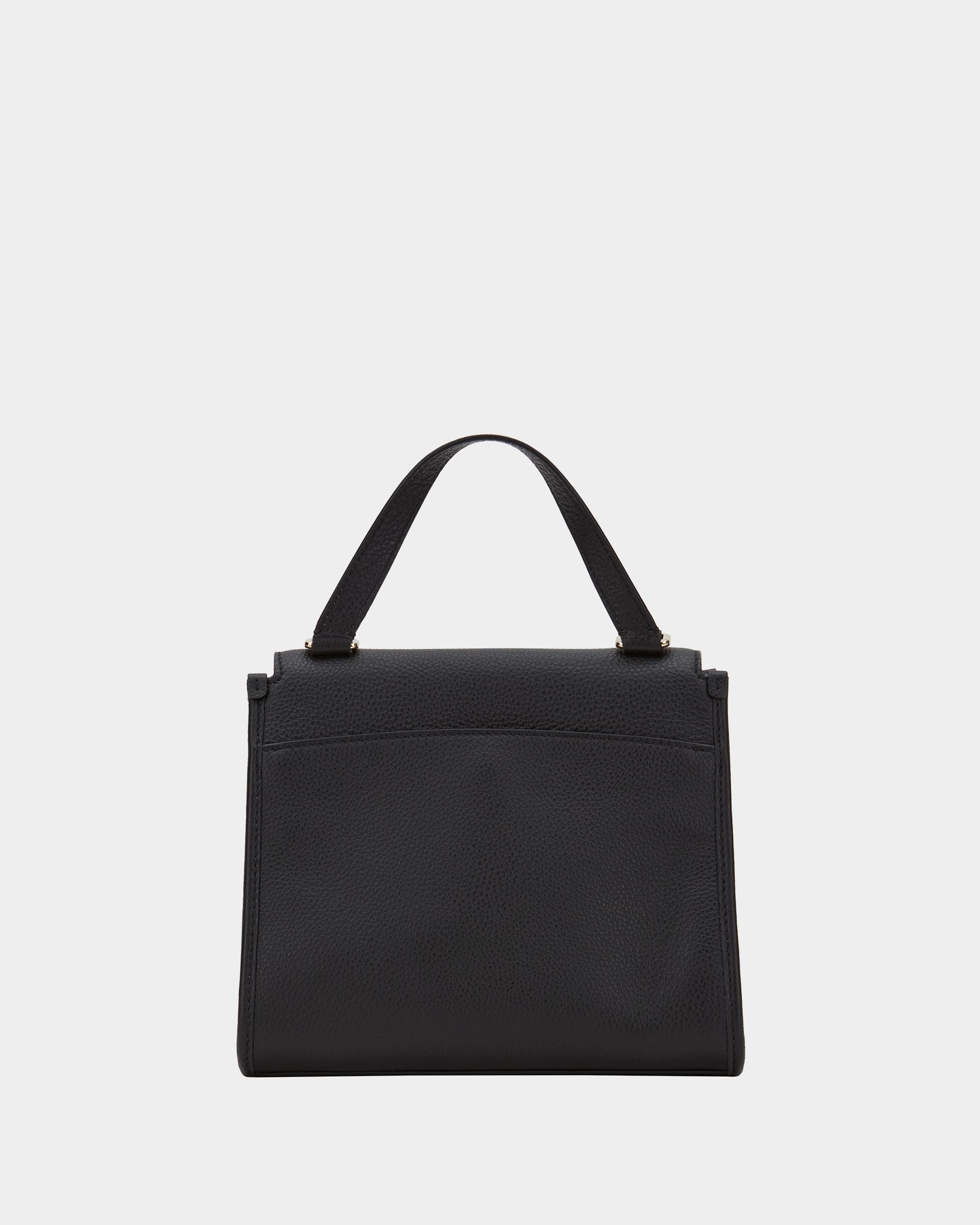 Bally Global - Top Handle Bag in Black Grained Leather - Black