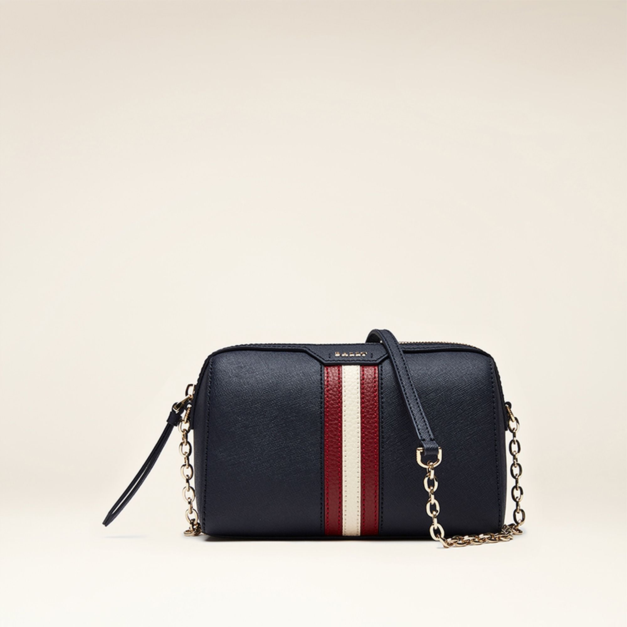 Bally Global - Women's Blue Striped Shoulder Bag - Blue