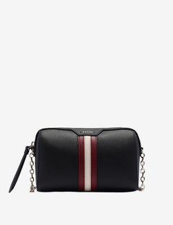 Women's Black Leather Crossbody Shoulder Bag