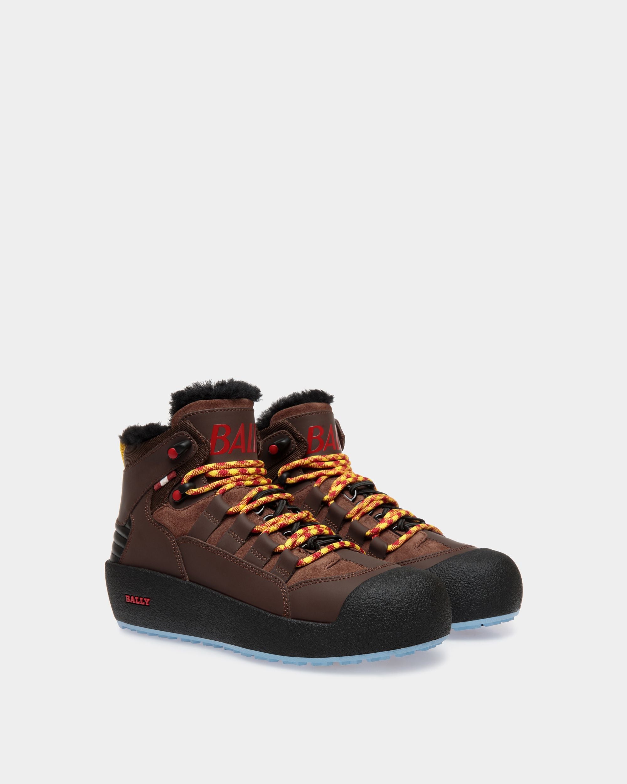 Bally Global - Bally Curling Booties In Brown Leather - Brown