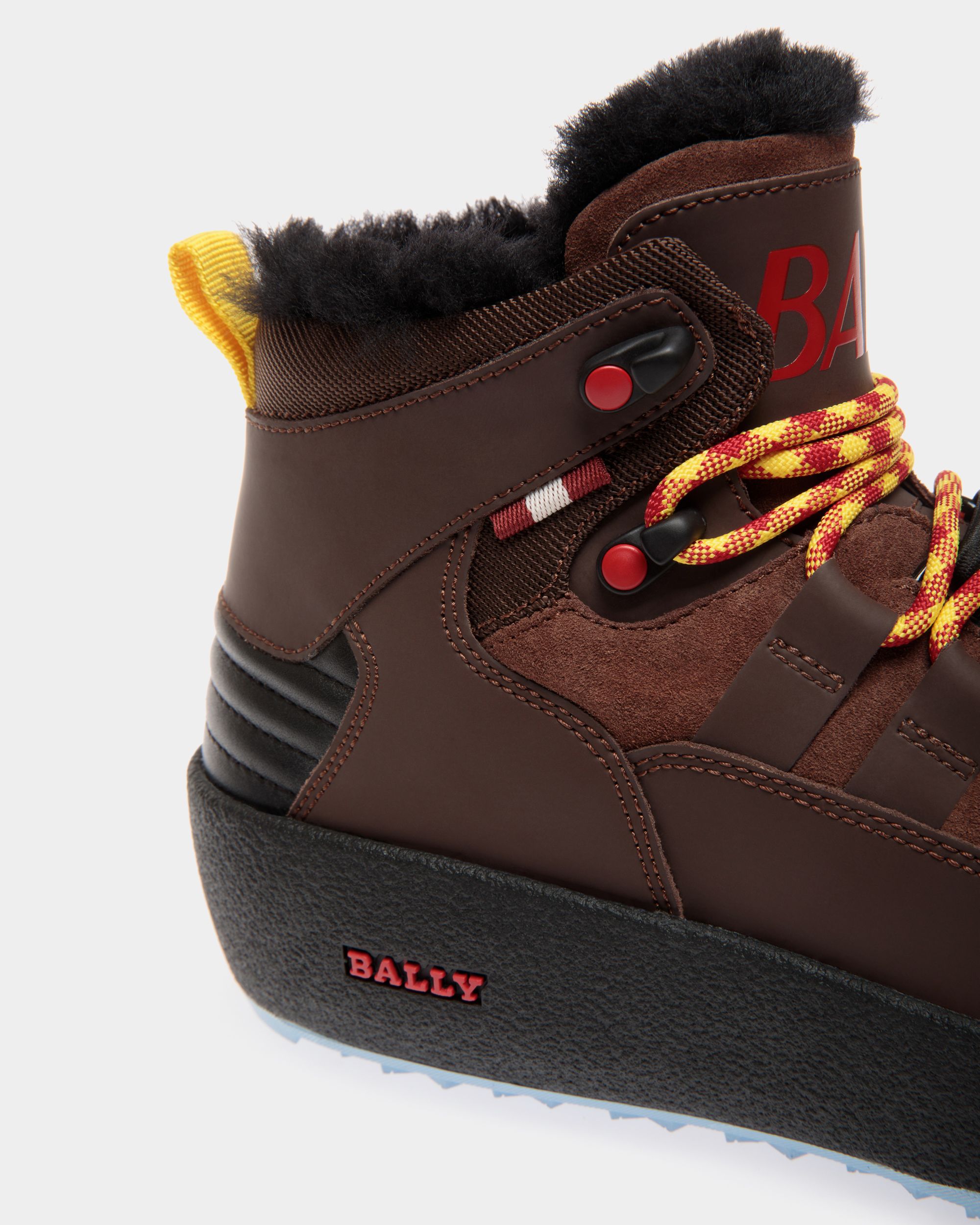 Bally Global - Bally Curling Booties In Brown Leather - Brown