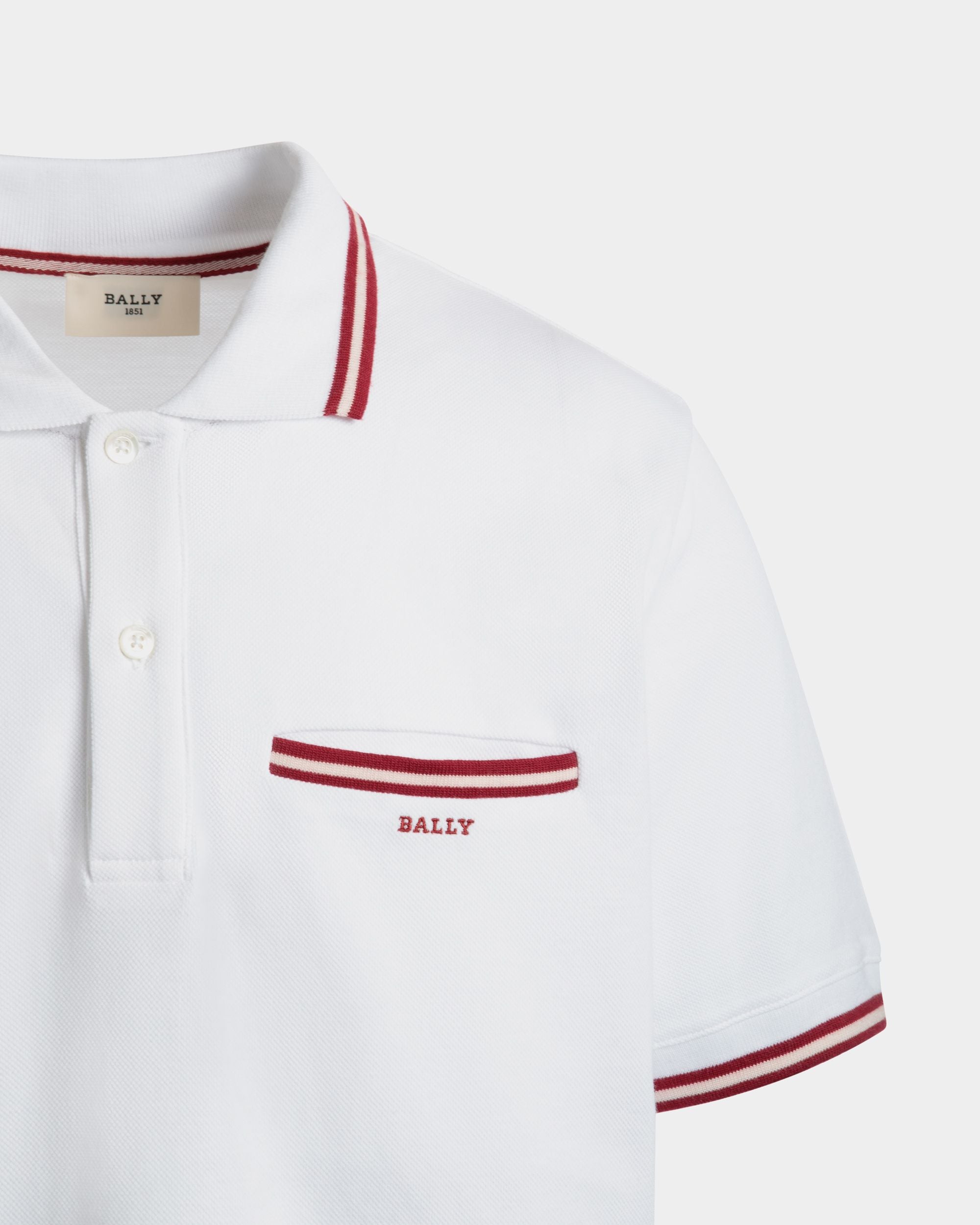 Bally Global - Polo Shirt in White Piqué-Knit Cotton - White