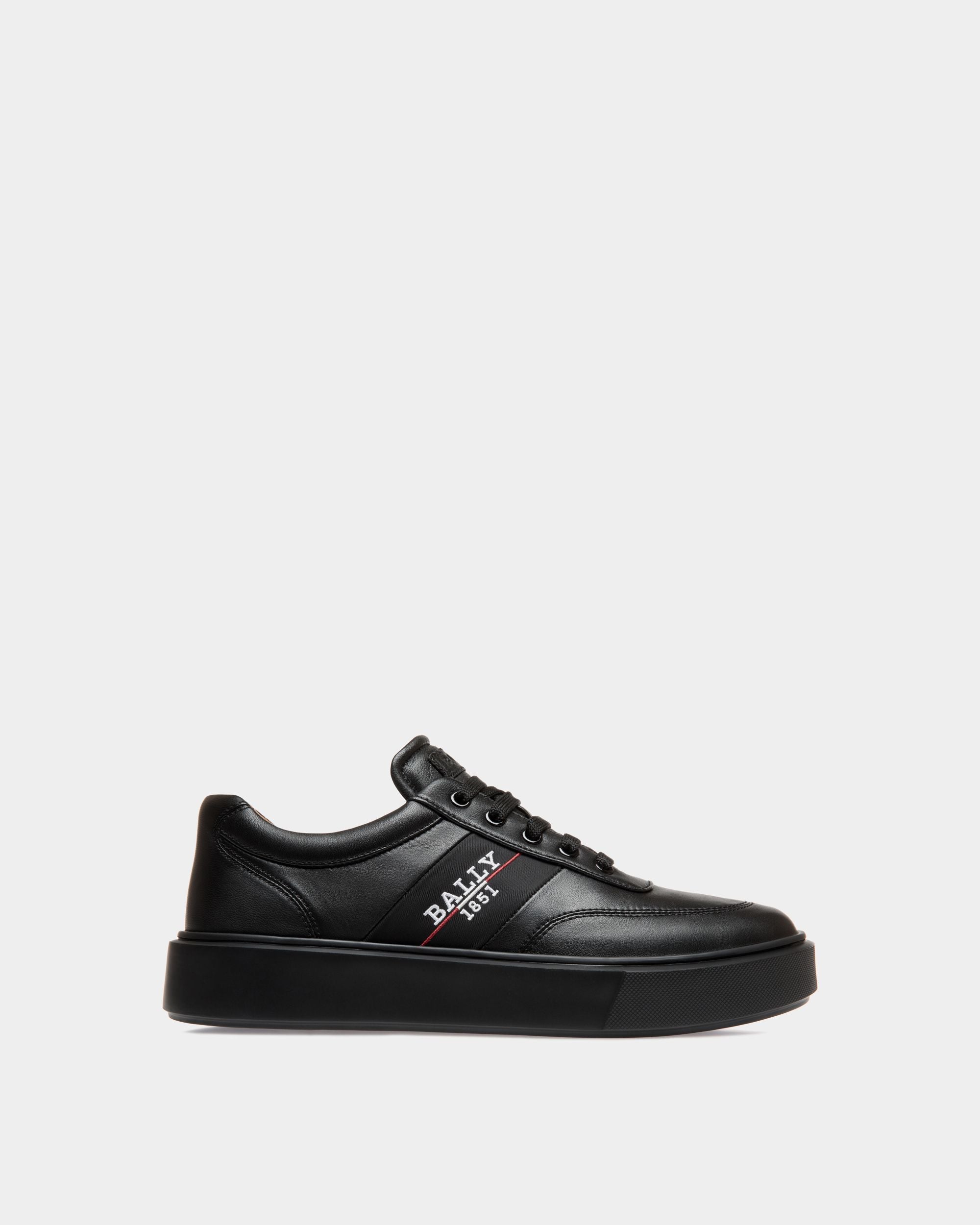 Bally Global - Zapatilla De Piel Negra - Negro
