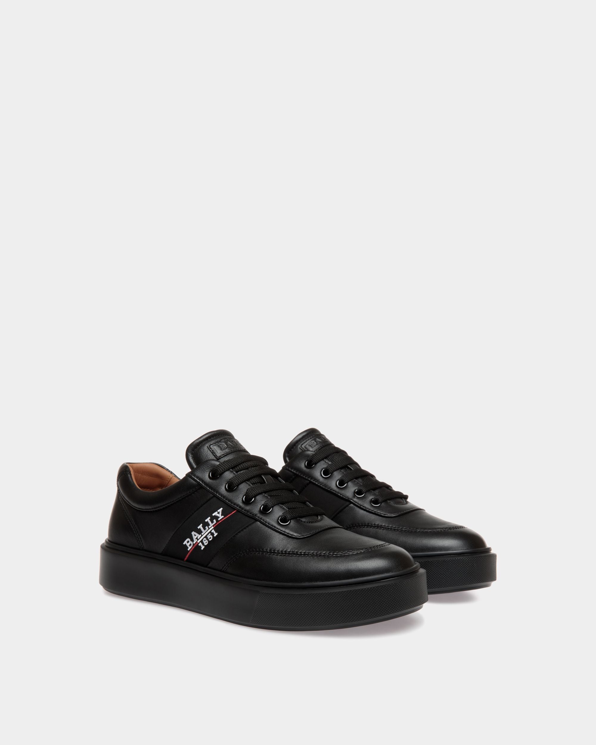 Bally Global - Zapatilla De Piel Negra - Negro