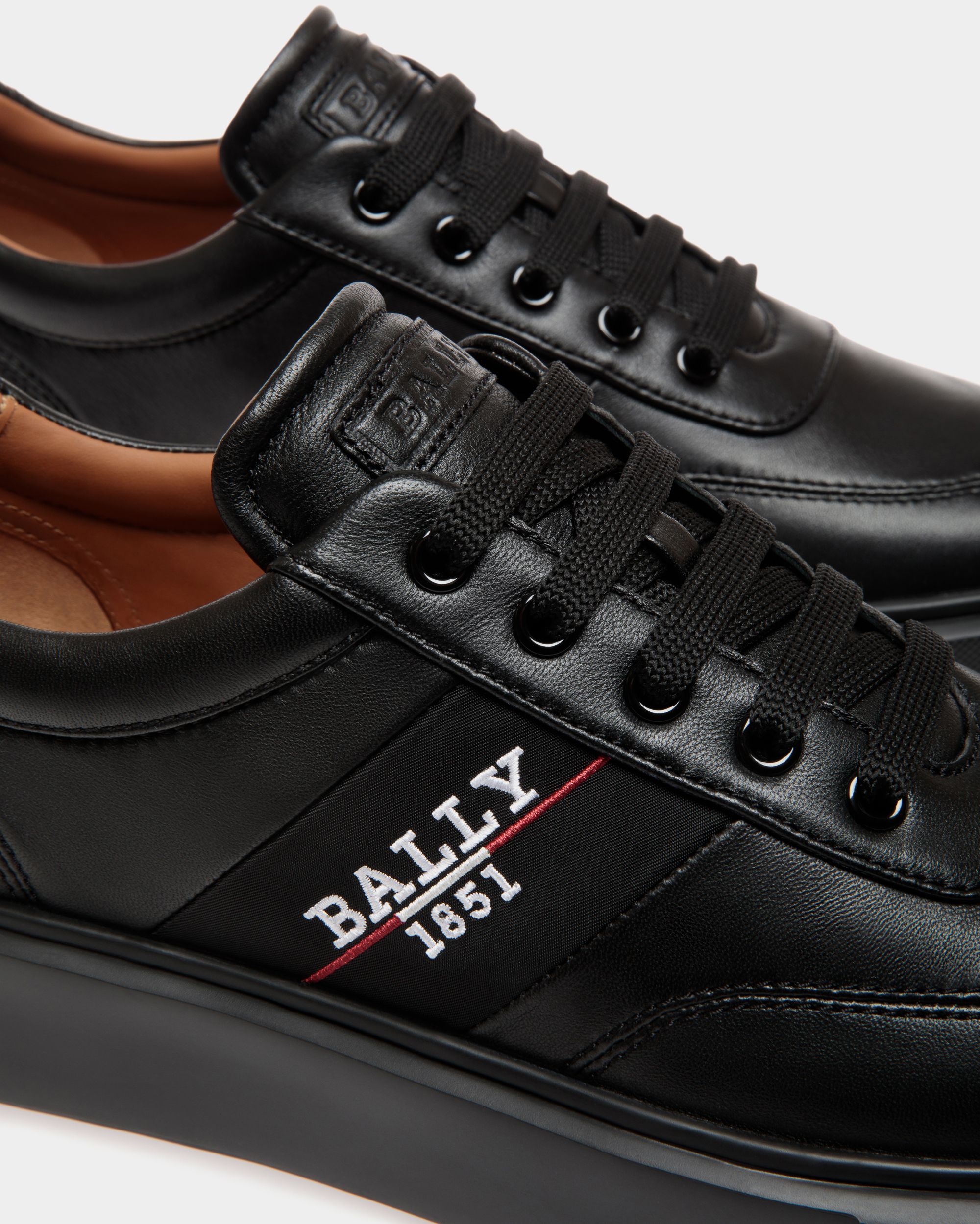 Bally Global - Zapatilla De Piel Negra - Negro