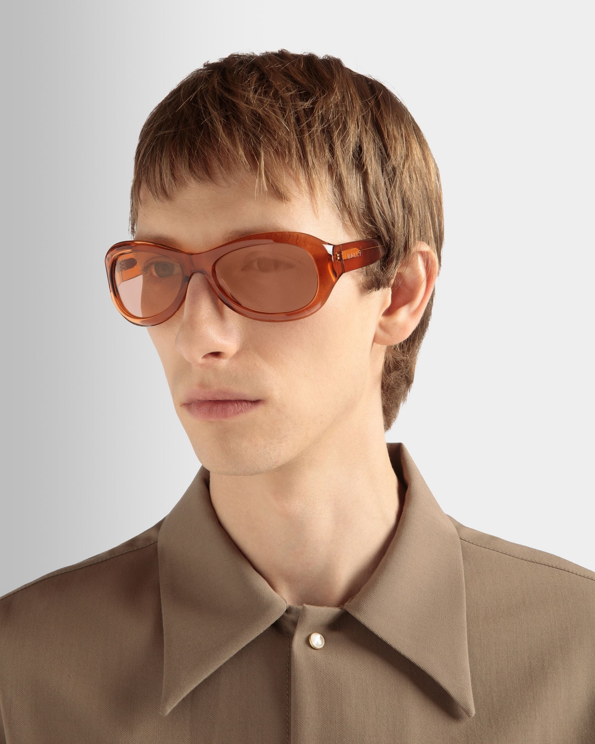 Bally Global - Gafas De Sol Maurice De Acetato En Ámbar Y Naranja - Naranja