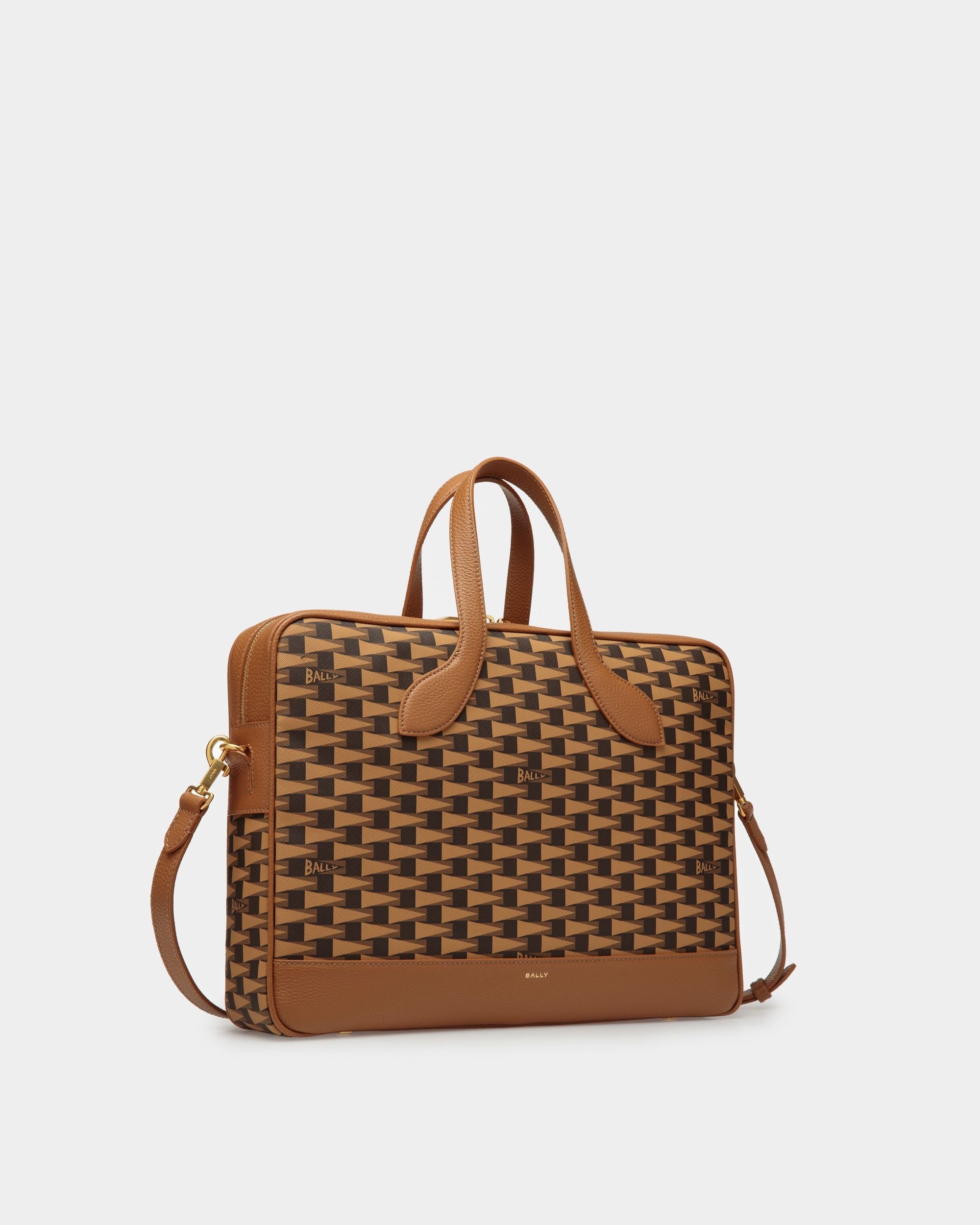 Bally Global - Pennant Briefcase In Desert Leather And TPU - Brown
