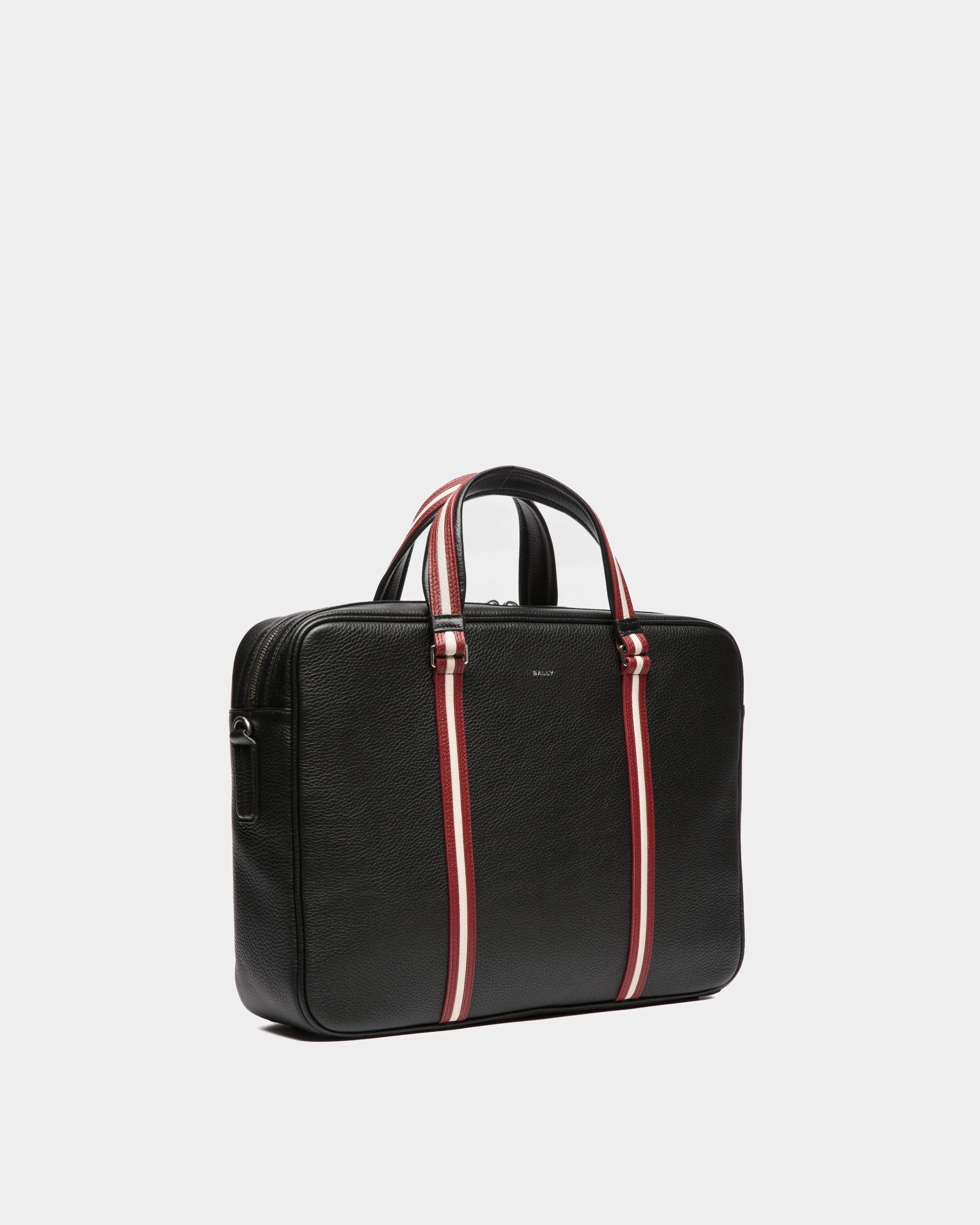 Bally Global - Code Briefcase In Black Grained Leather - Negro