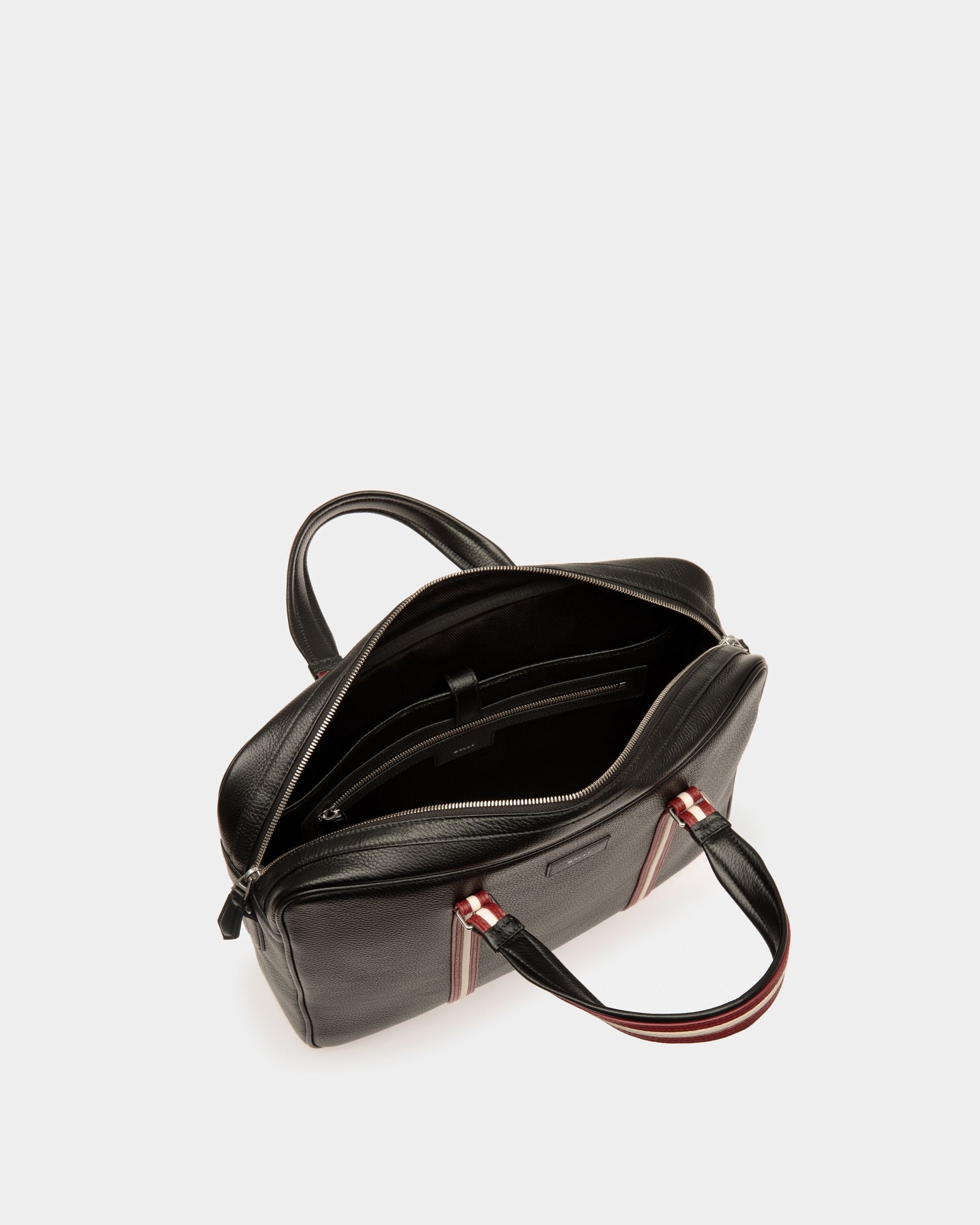 Bally Global - Code Briefcase In Black Grained Leather - Negro