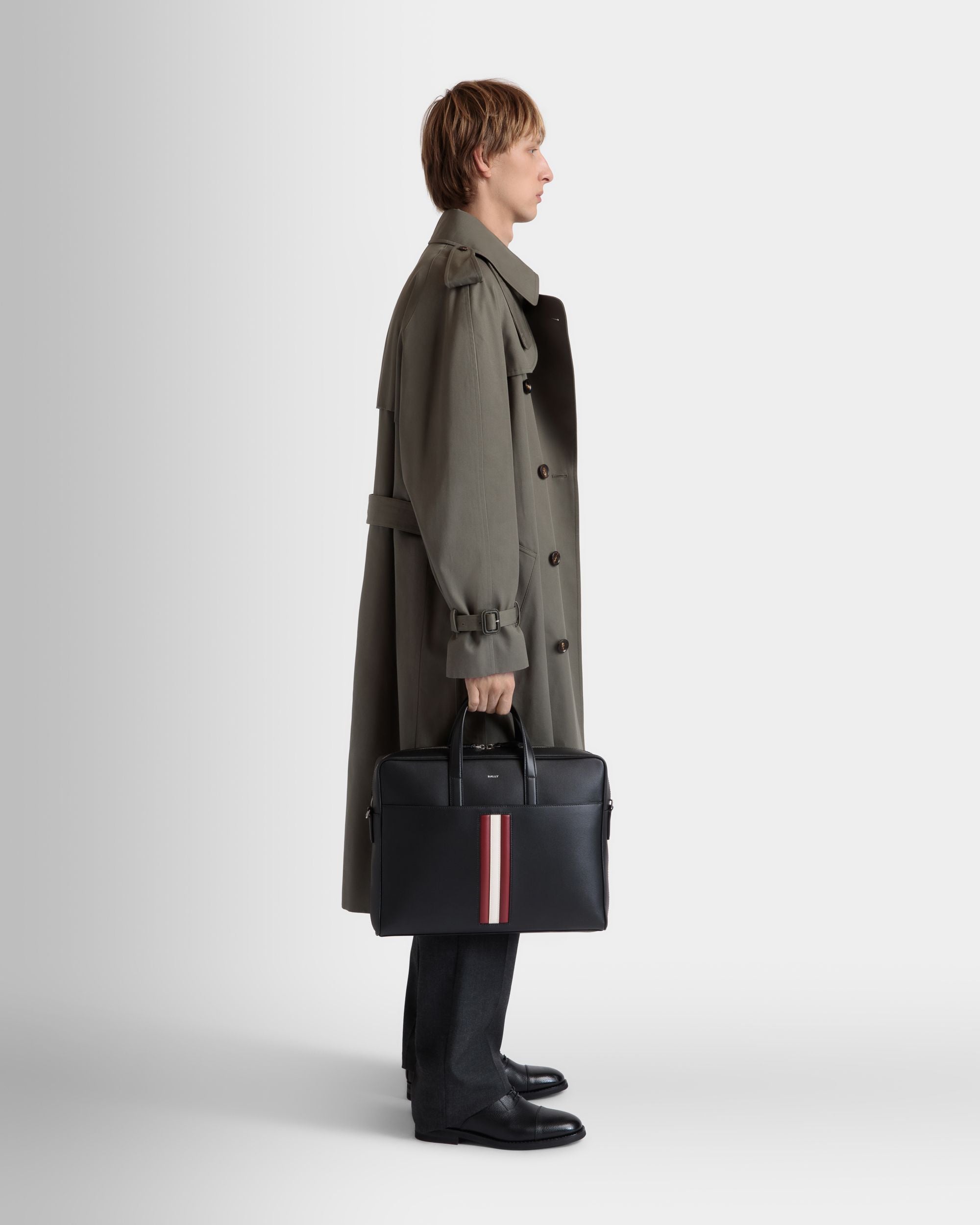 Bally Global - Maletín Mythos De Piel Reciclada Negra - Negro