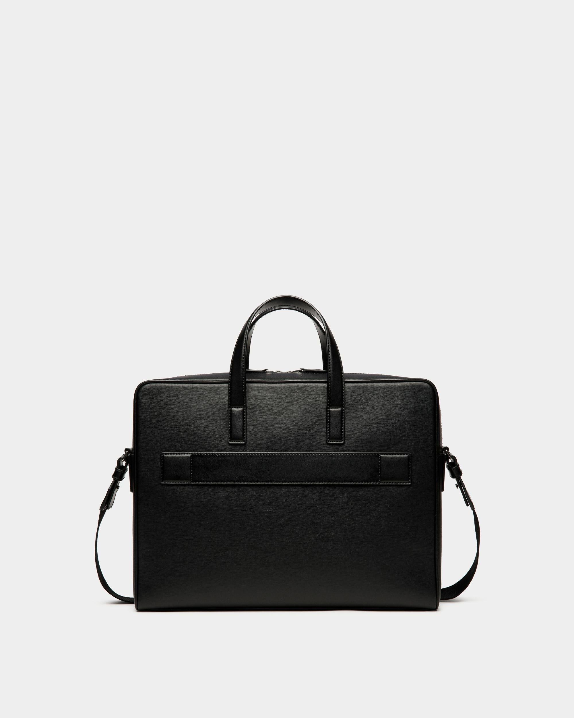 Bally Global - Mythos Briefcase In Black Recycled Leather - Noir