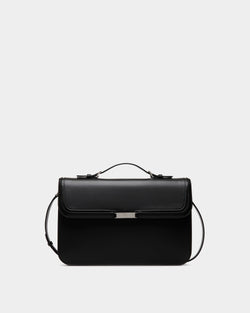 Deco Briefcase in Black Leather