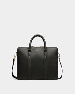 Bolso De Trabajo De Piel Repujada Negra