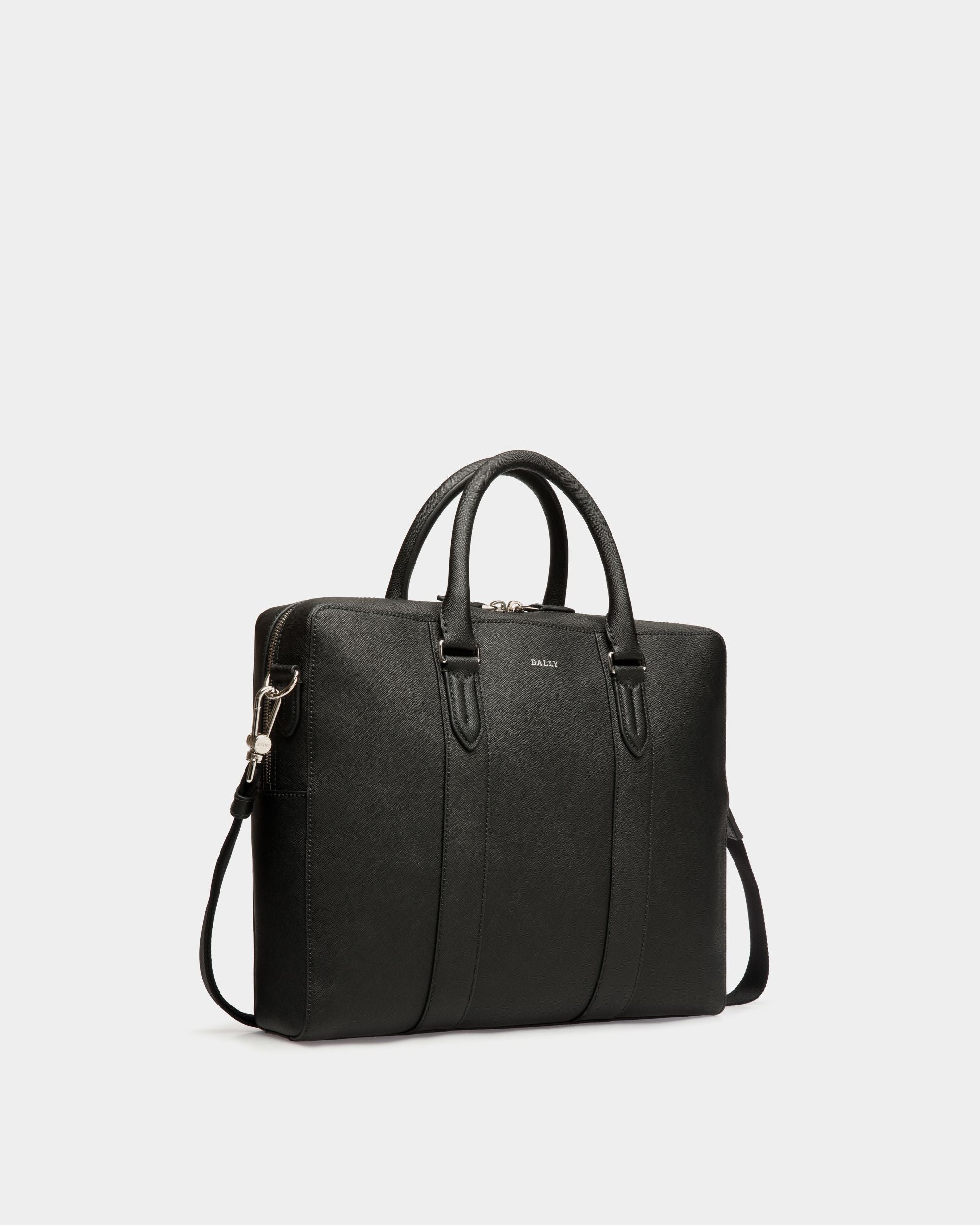 Bally Global - Bolso De Trabajo De Piel Repujada Negra - Negro