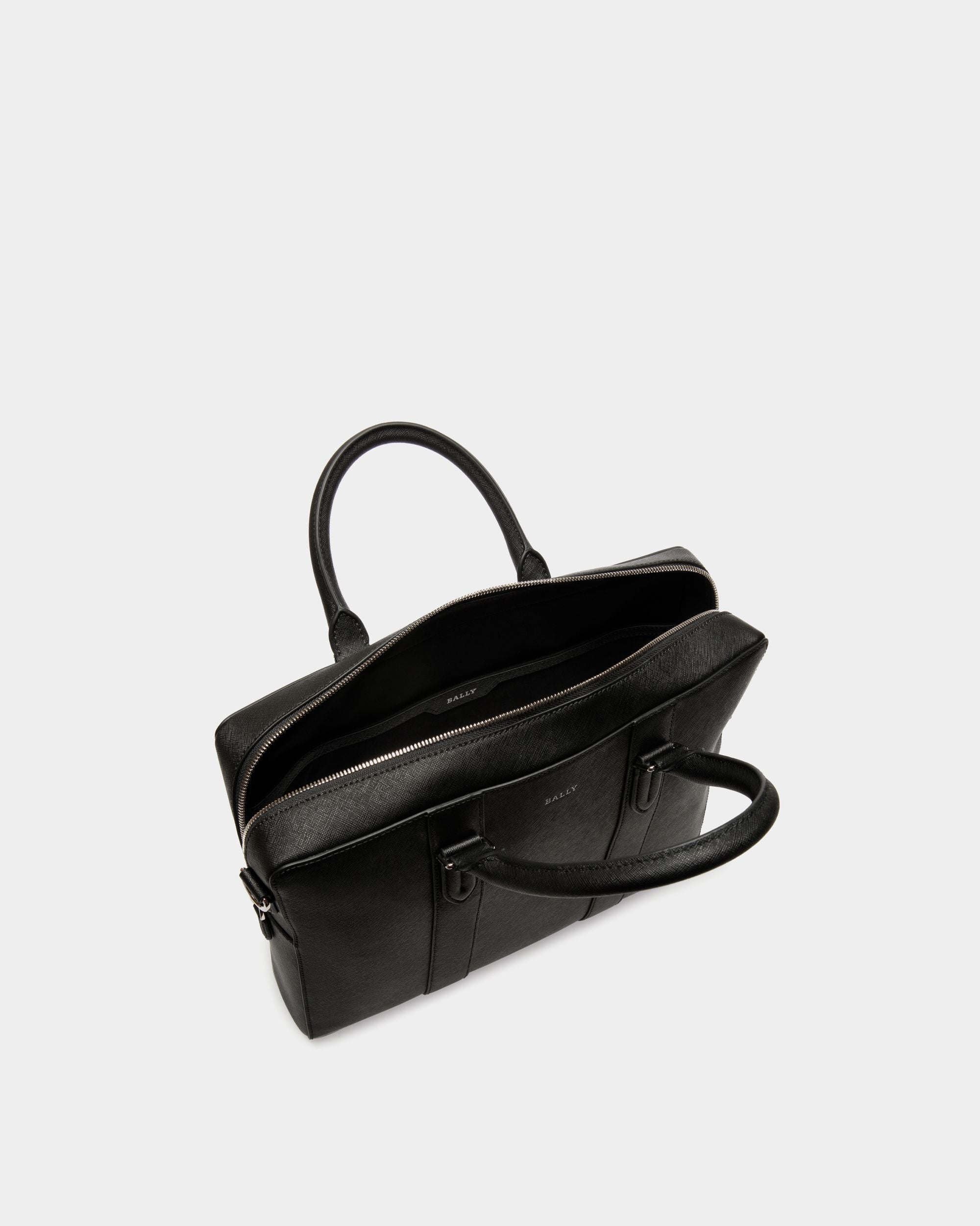 Bally Global - Bolso De Trabajo De Piel Repujada Negra - Negro