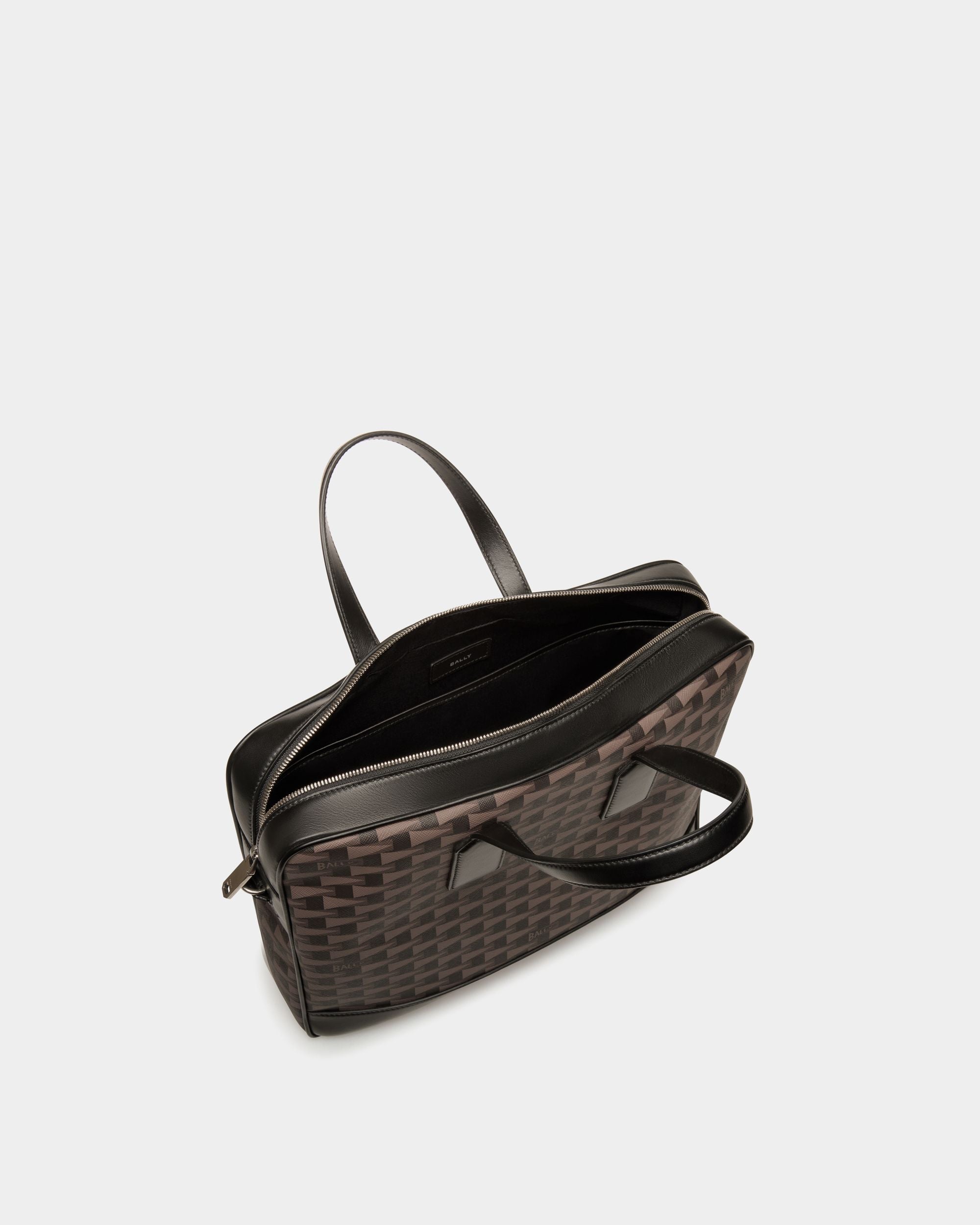Bally Global - Pennant Briefcase in Black Pennant Motif - Black