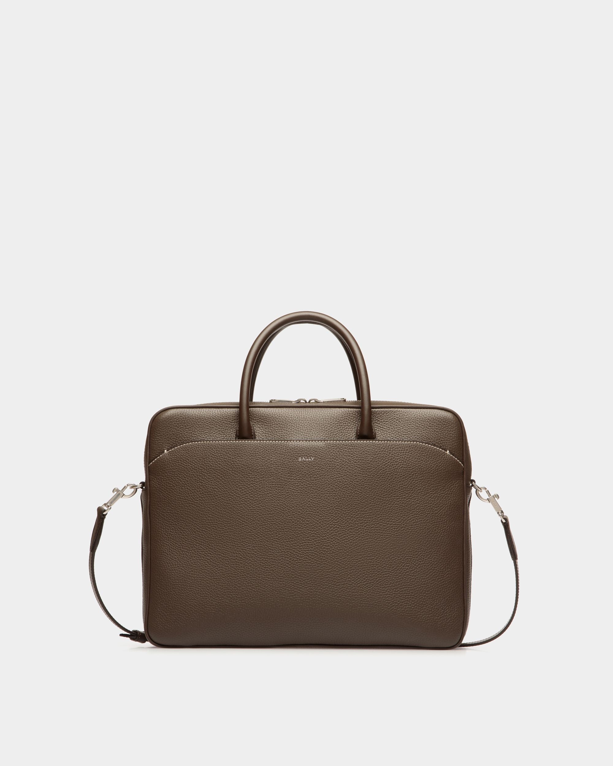 Bally Global - Cartable Oeden En Cuir Ebano - Marron
