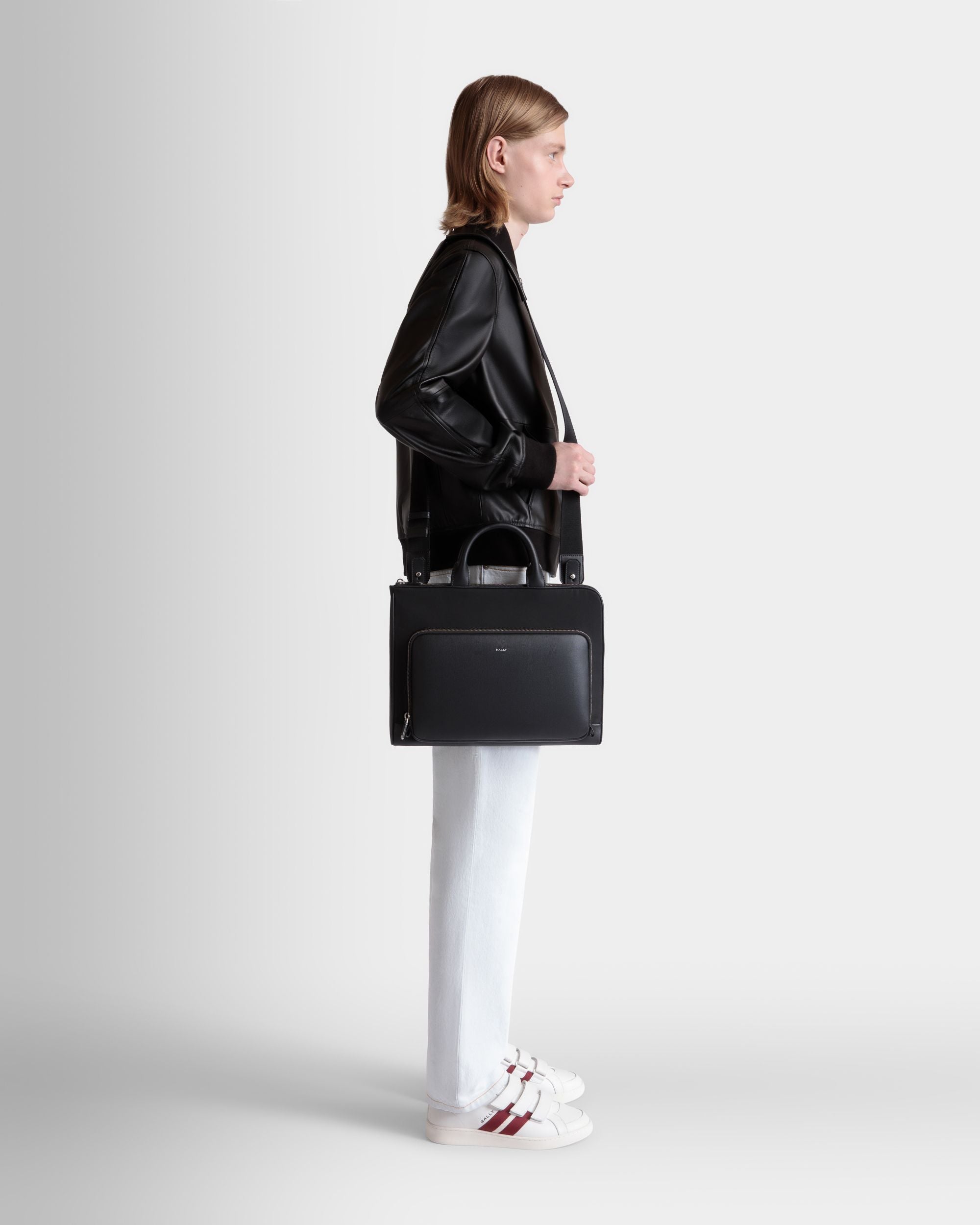 Bally Global - Maletín Vogel De Nailon Y Piel Reciclada Negra - Negro