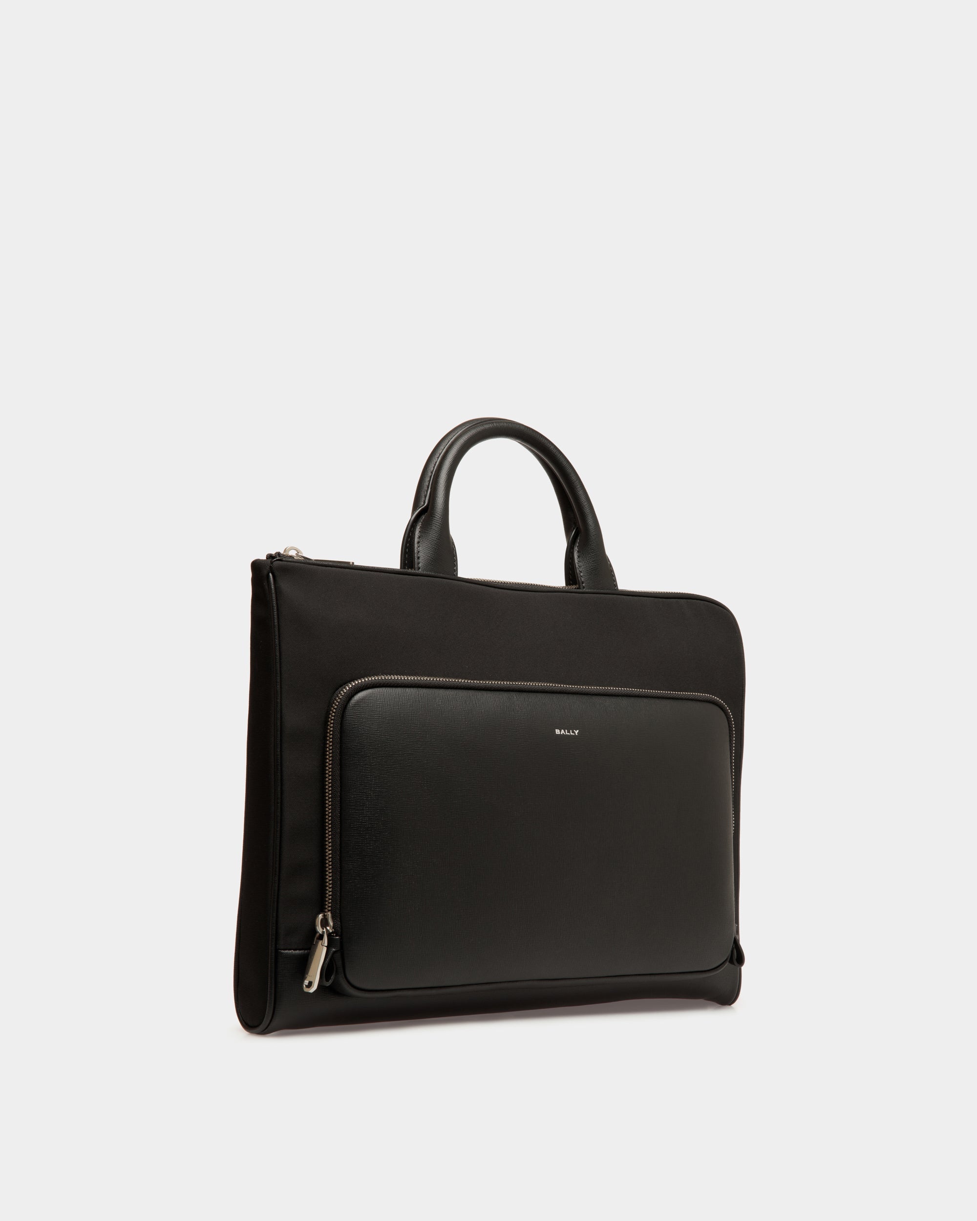 Bally Global - Maletín Vogel De Nailon Y Piel Reciclada Negra - Negro