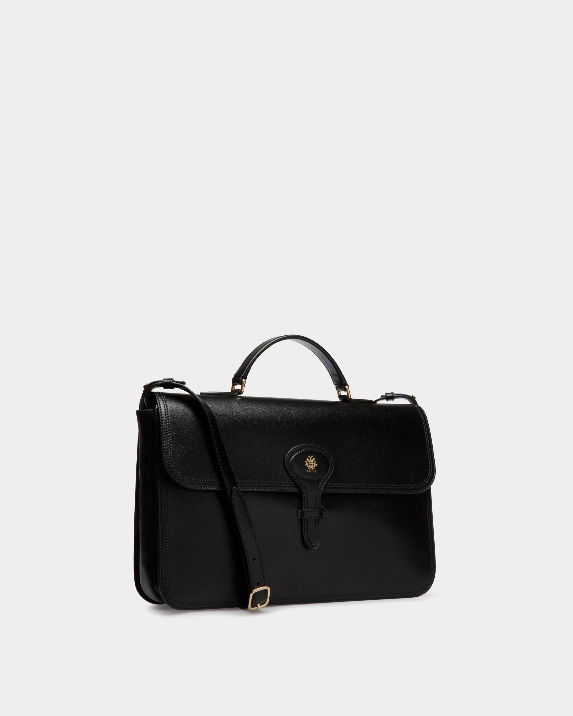 Bally Global - Beckett Brief Case In Black Leather - Black