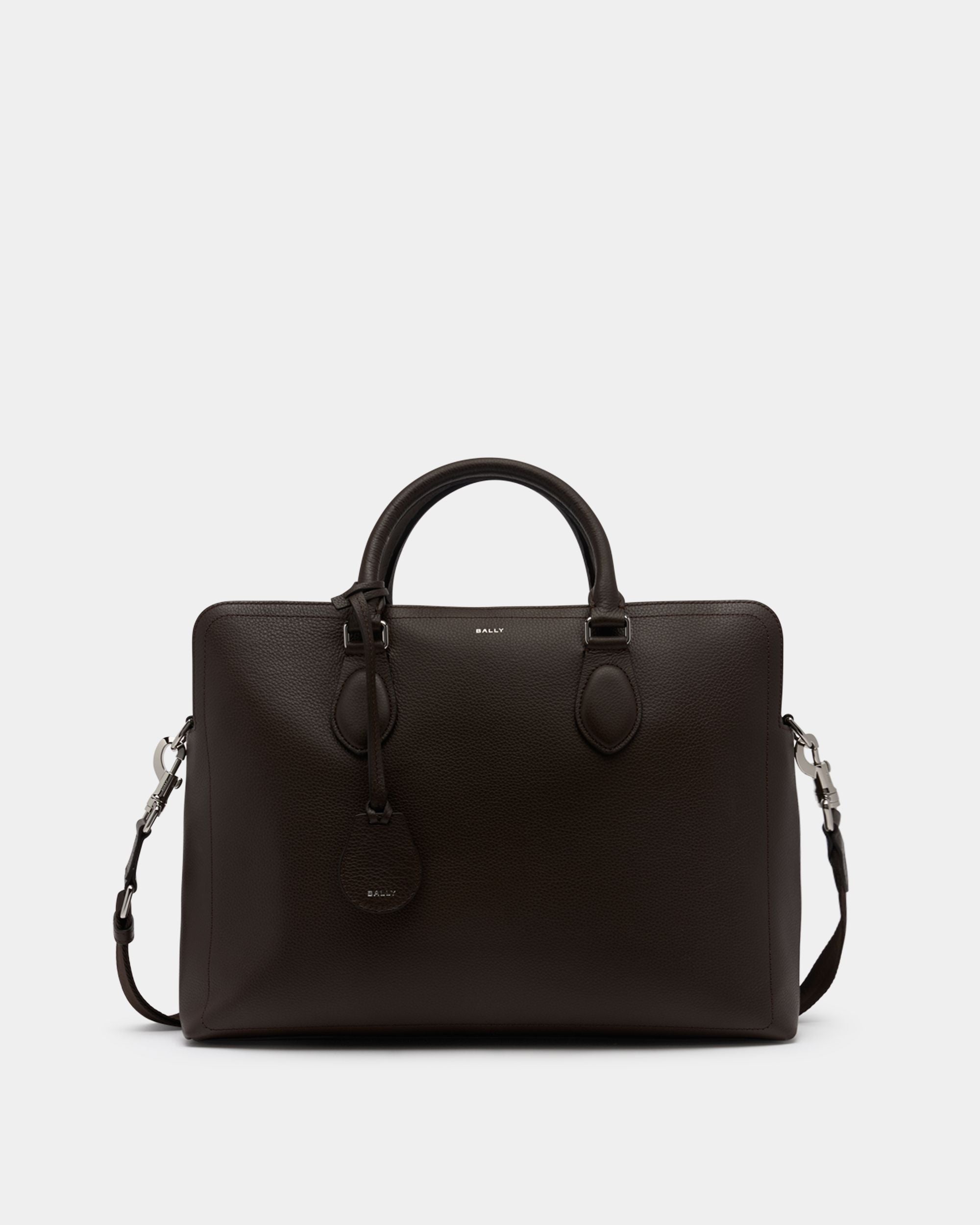 Bally Global - Capitol Briefcase in Ebano Grained Leather - Brown