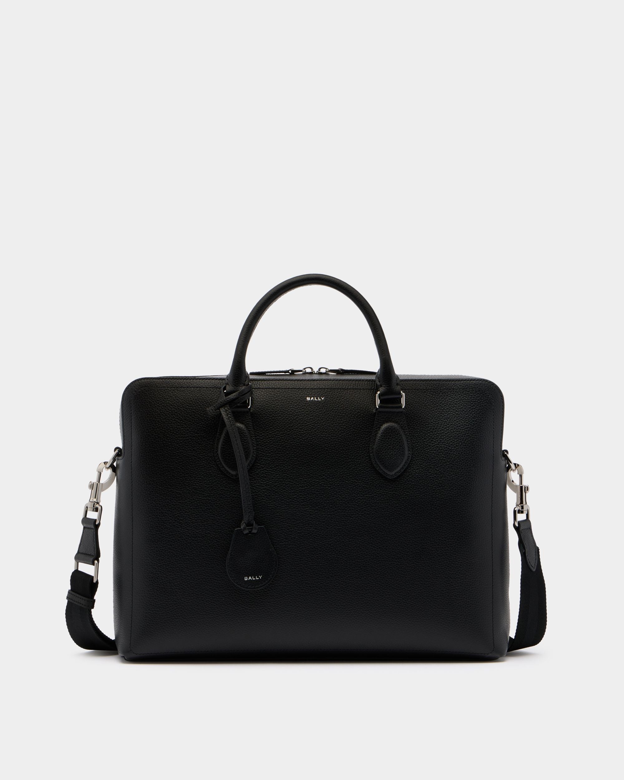 Bally Global - Capitol Briefcase in Black Grained Leather - Black