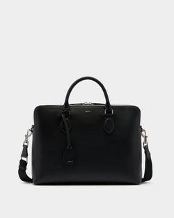 Capitol Briefcase in Black Grained Leather