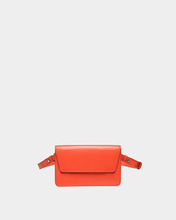 Acres Leather Crossbody Bag In Orange