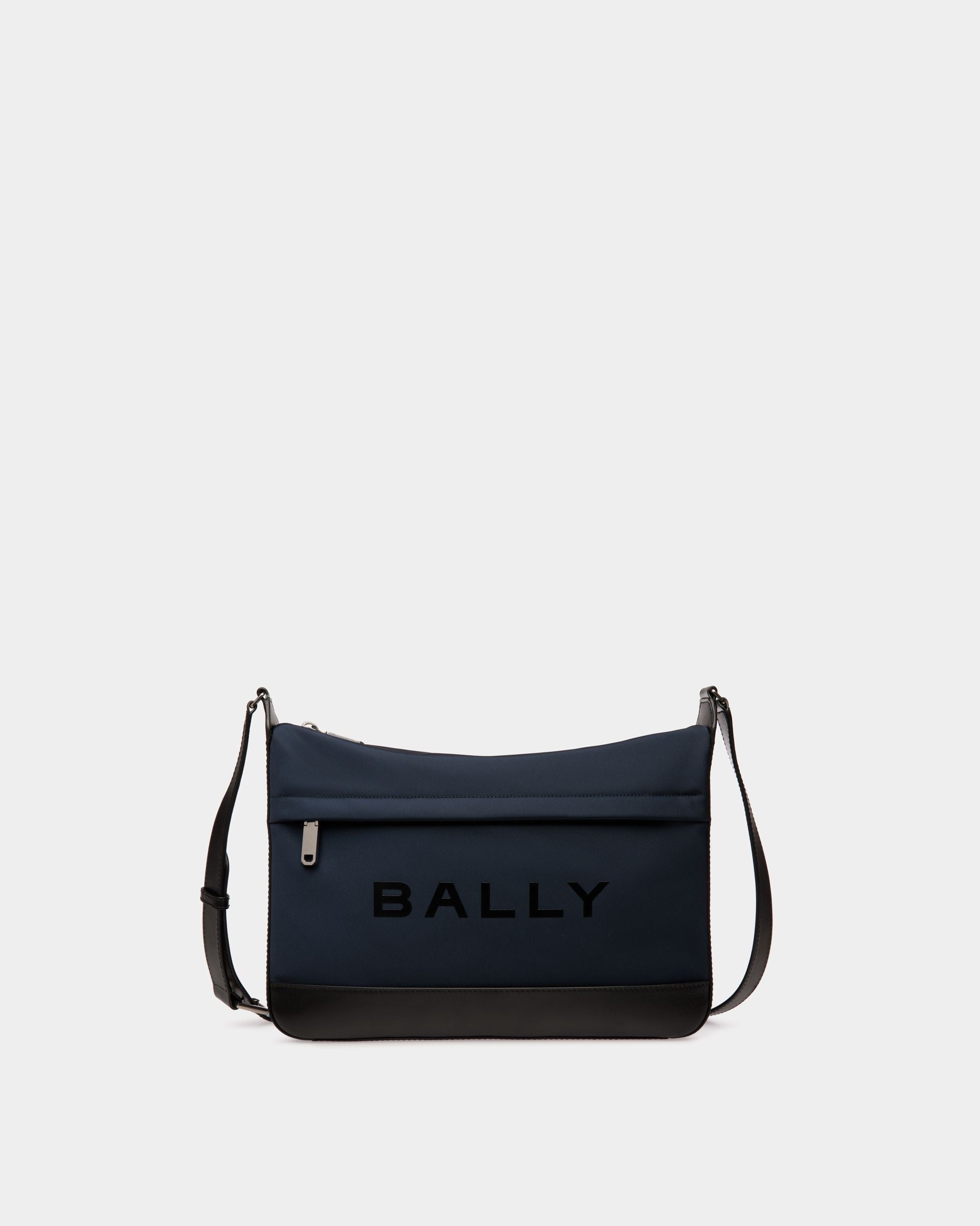 Bally Global - Bar Crossbody Bag in Navy Blue Nylon And Leather - Blue