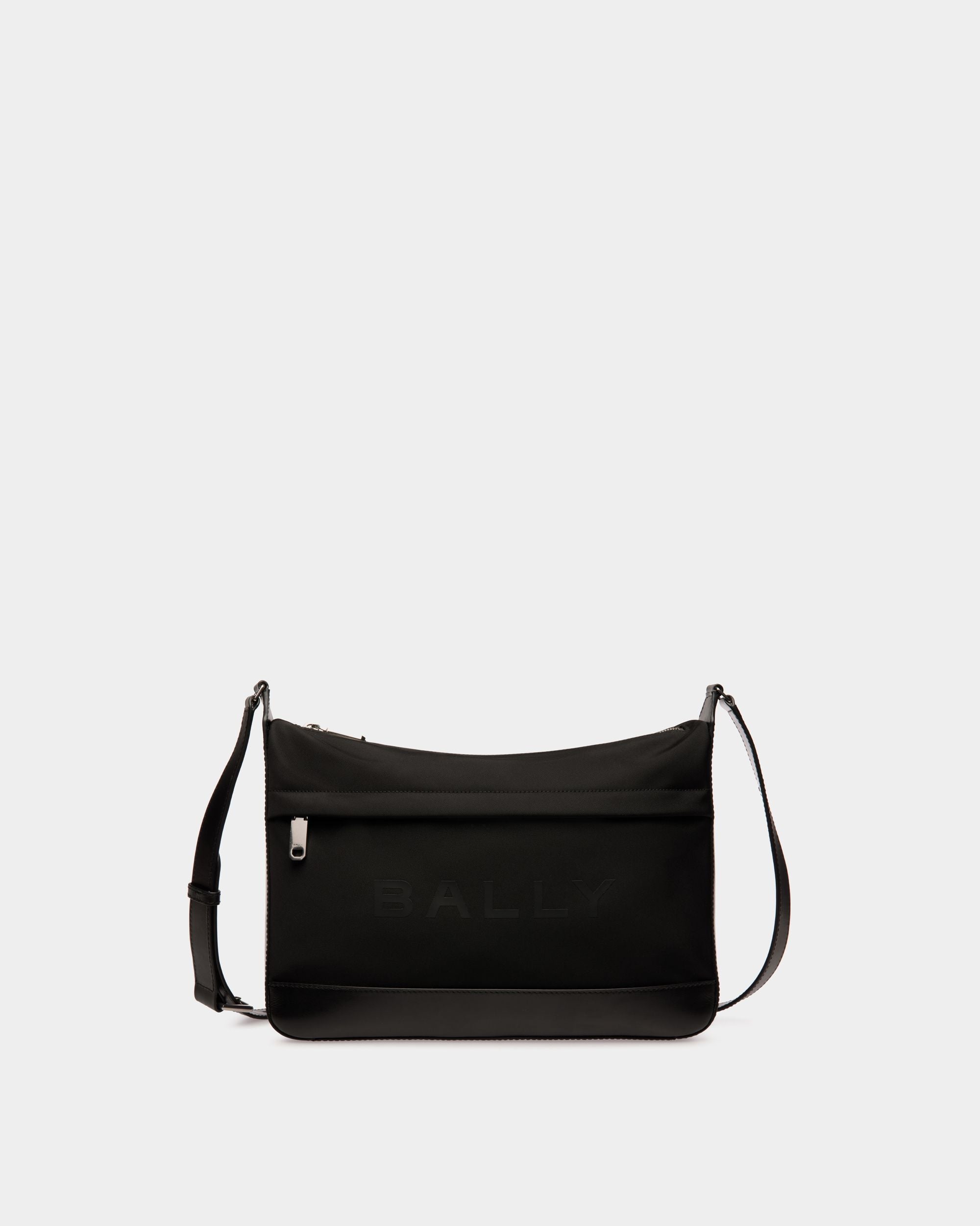 Bally Global - Sac À Bandoulière Bar En Nylon Et Cuir Noirs - Noir