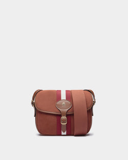 Beckett Crossbody Bag in Red Cotton Canvas