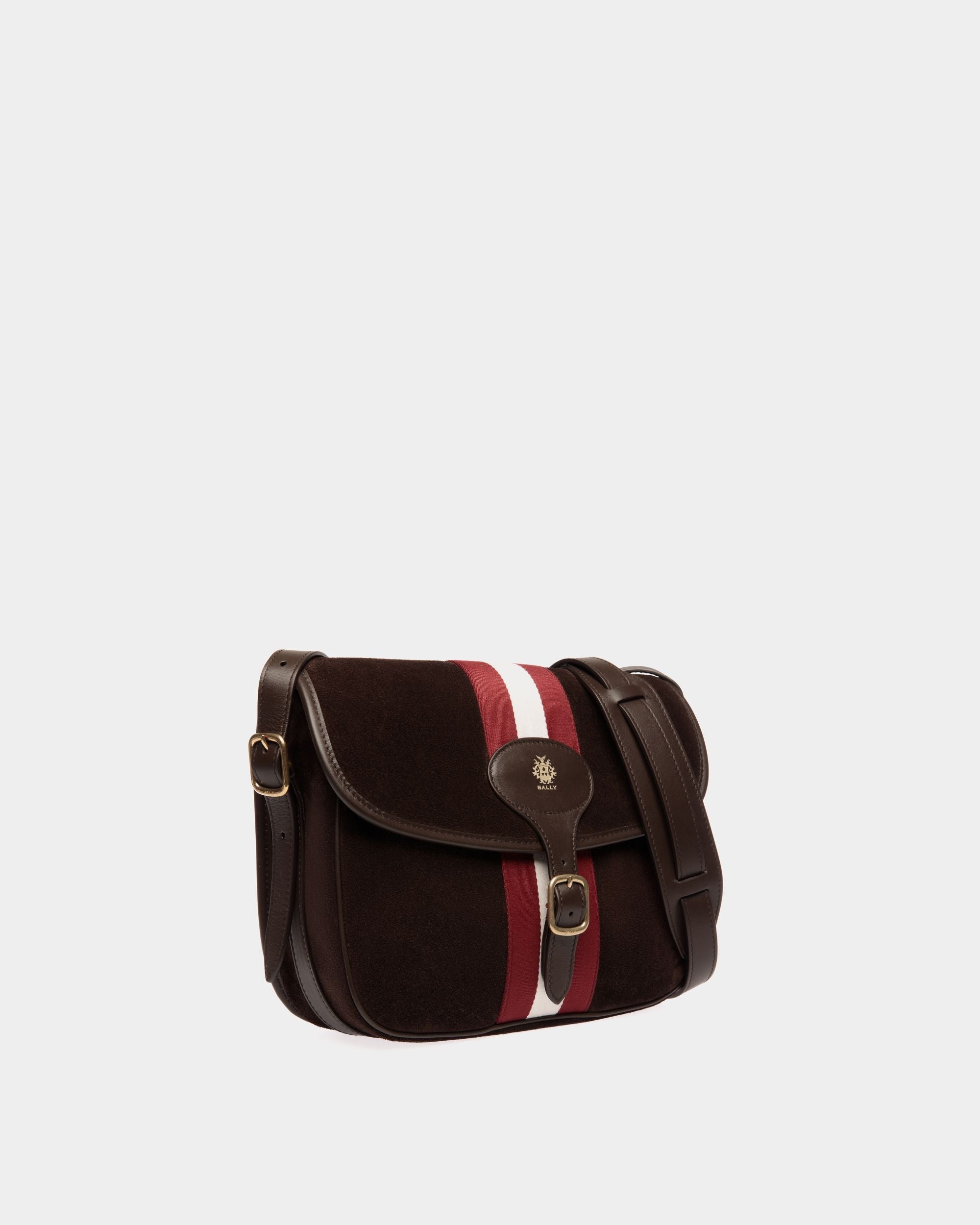 Bally Global - Beckett Crossbody Bag in Ebano Suede And Leather - Brown