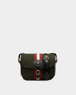 Bandolera Beckett De Lana Y Piel Verde Oscuro