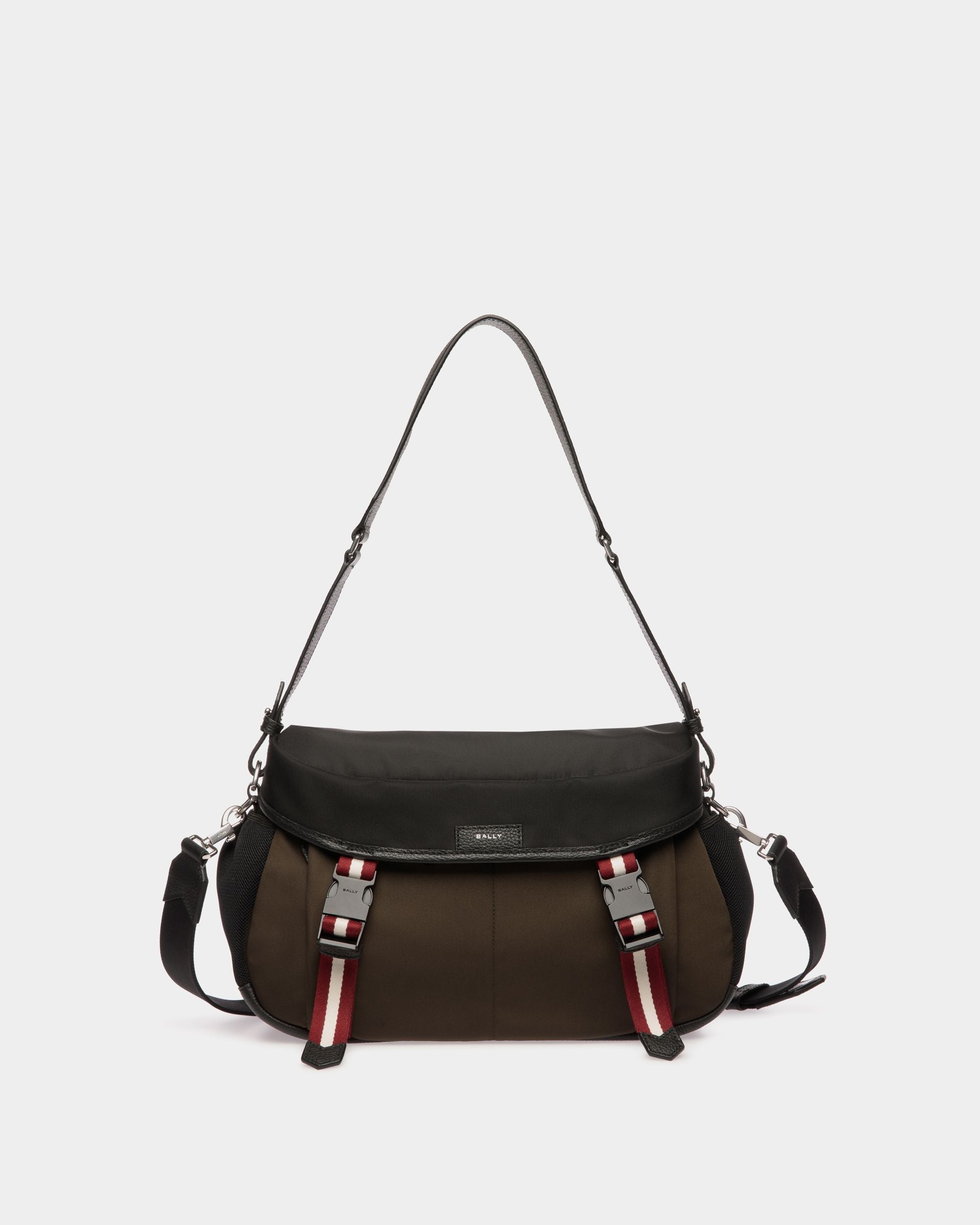 Bally Global - Code Crossbody Bag In Military Green And Black Nylon - Green