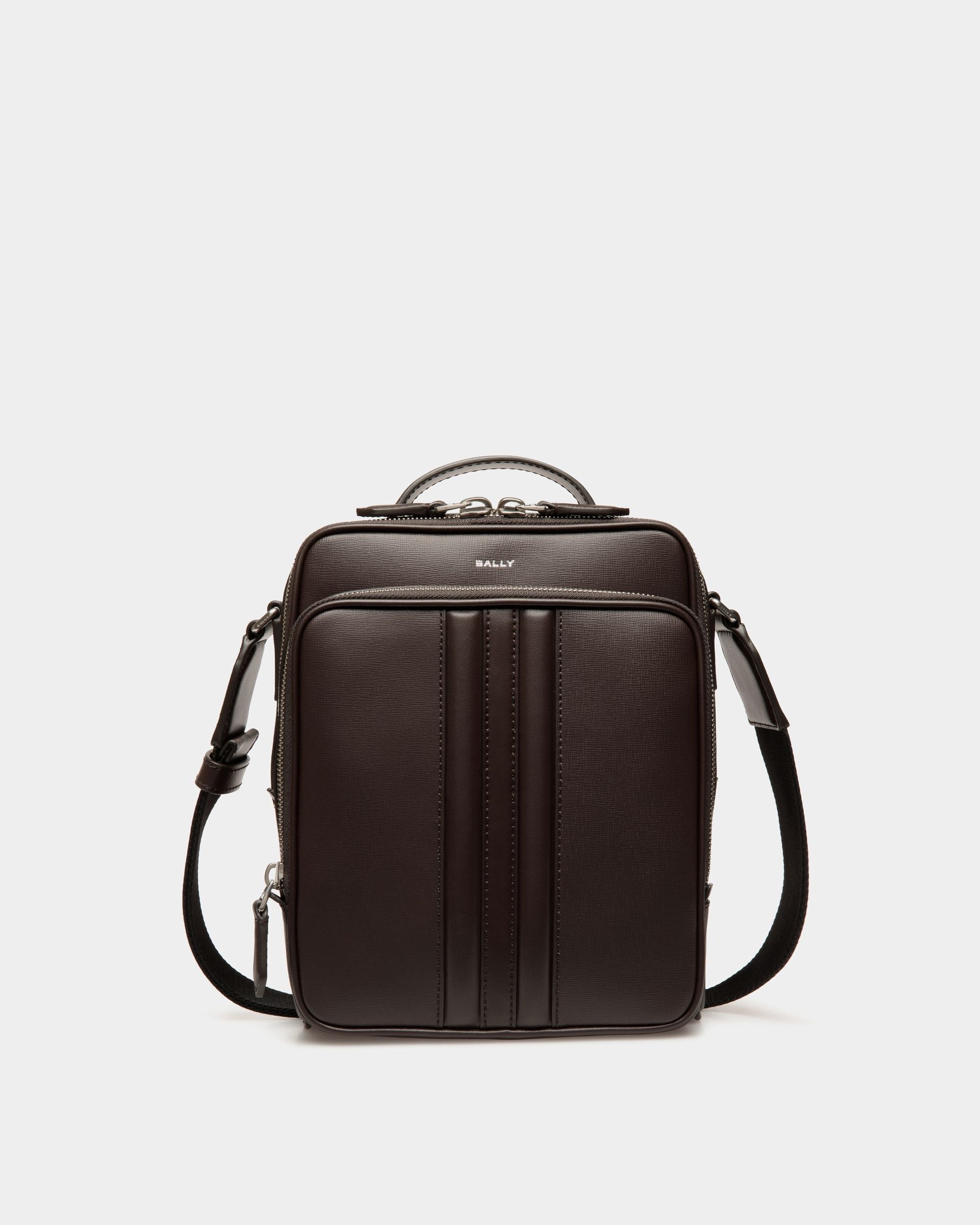 Bally Global - Mythos Crossbody Bag in Ebano Recycled Leather - Marron