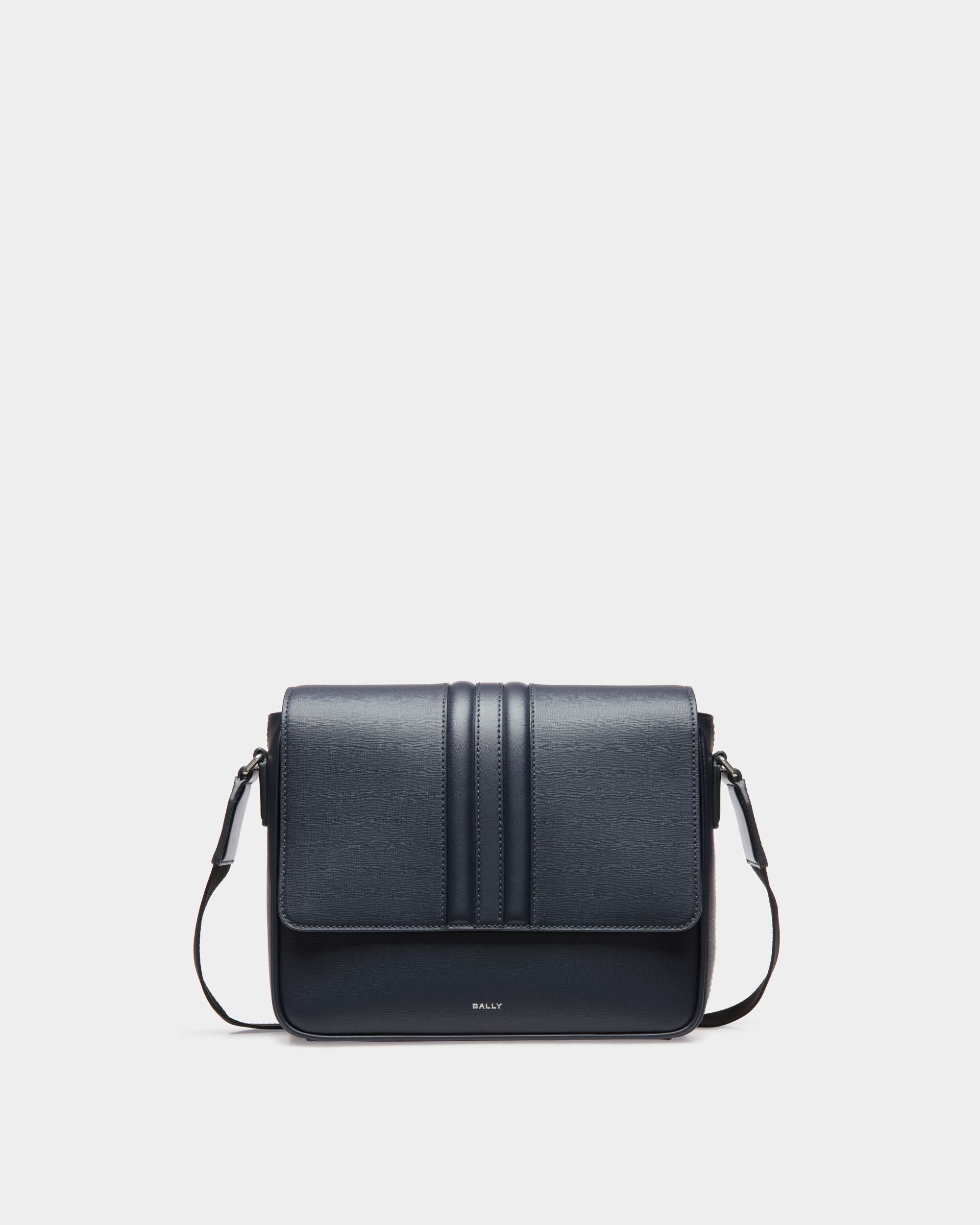 Bally Global - Mythos Crossbody Bag in Navy Blue Recycled Leather - Blue