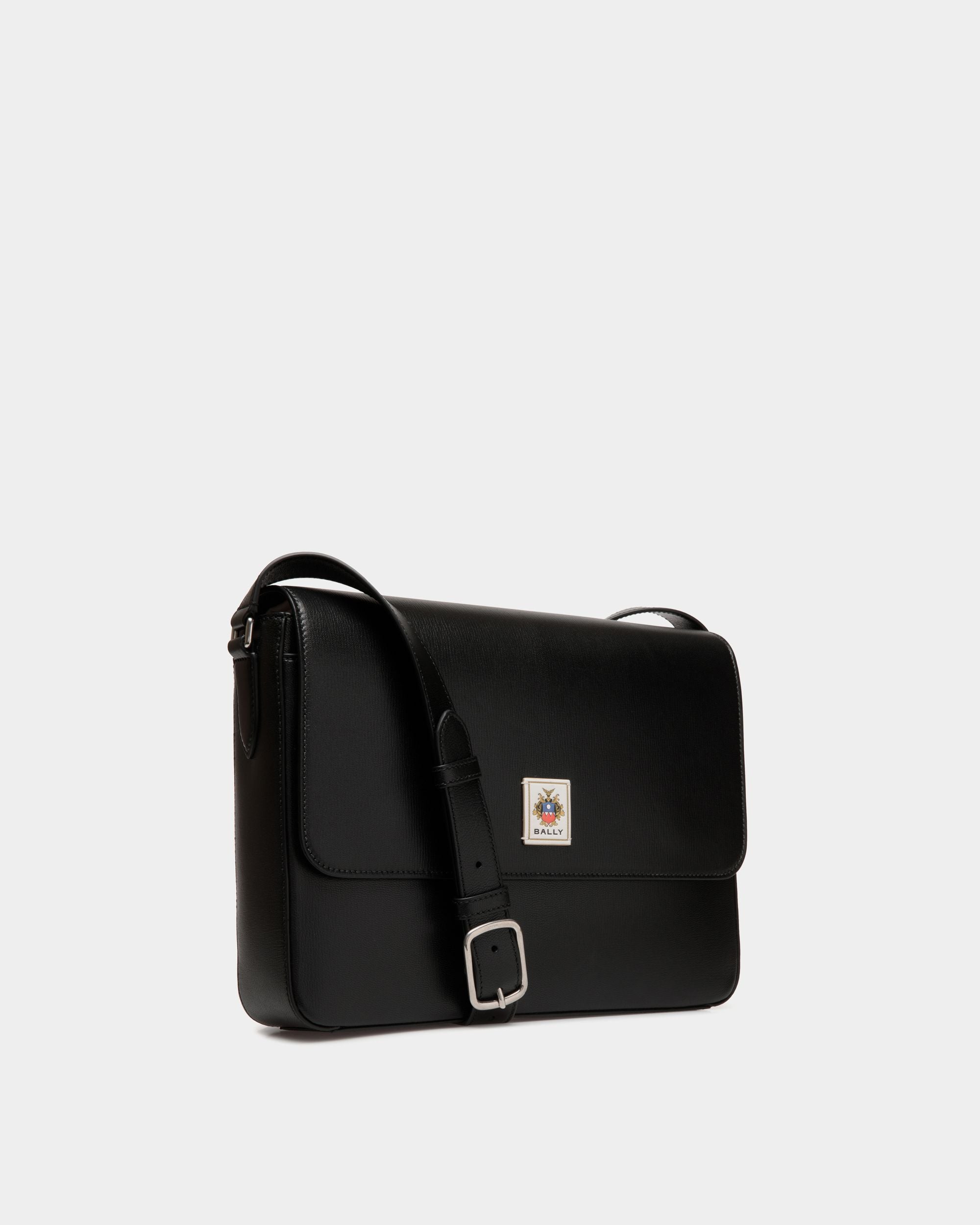 Bally Global - Easy Bally Messenger Bag In Black Leather - Negro