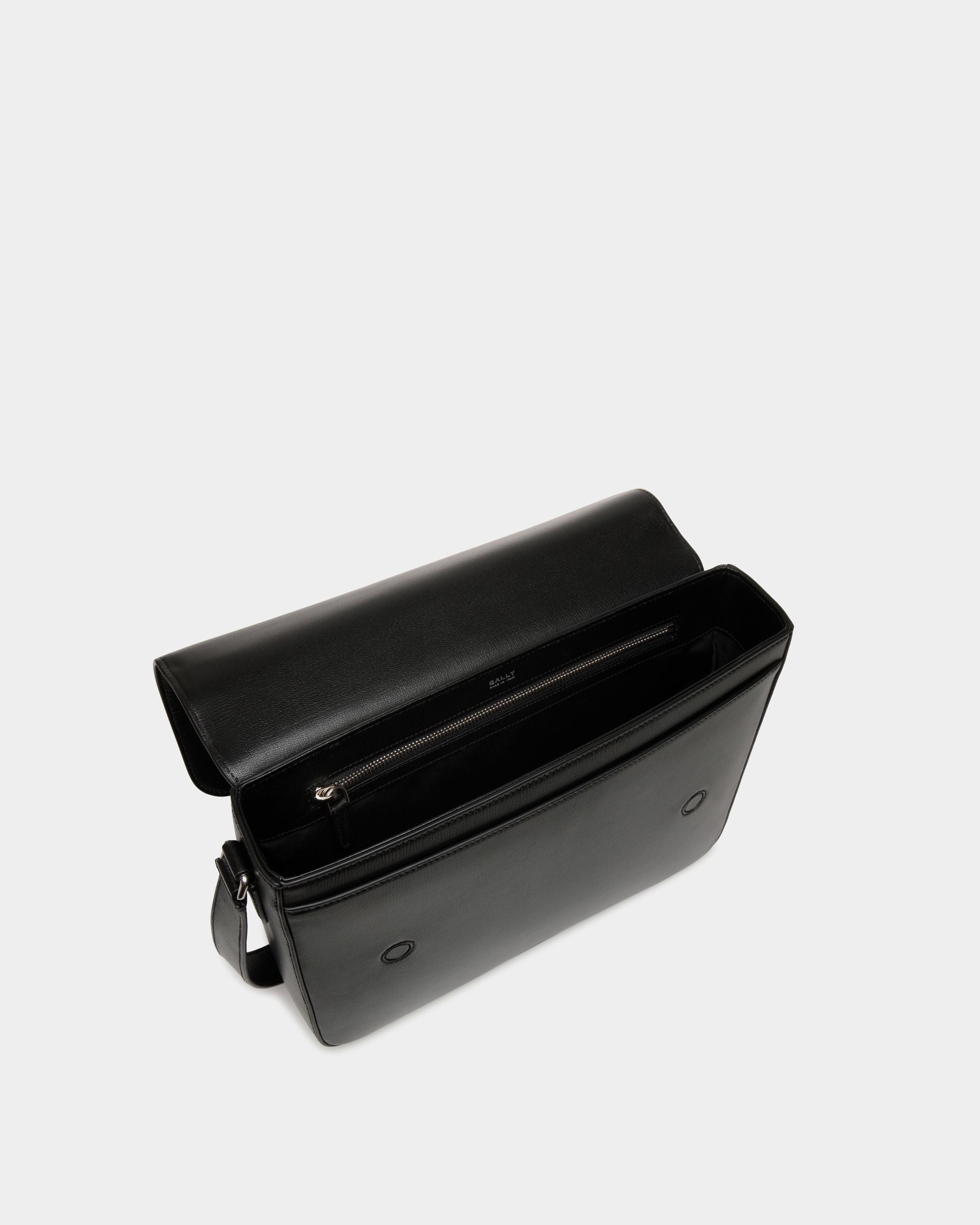 Bally Global - Easy Bally Messenger Bag In Black Leather - Negro