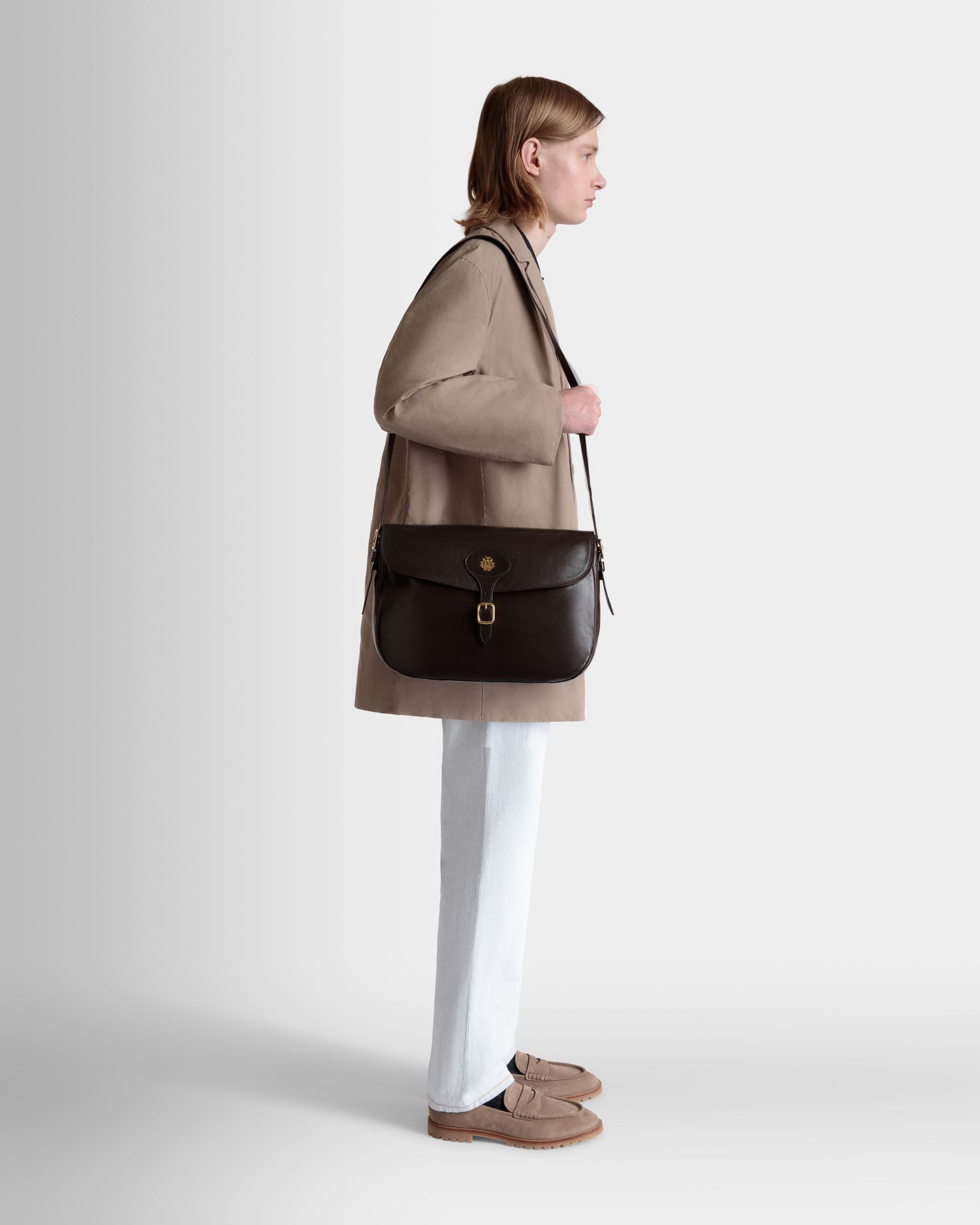 Bally Global - Sac À Bandoulière Beckett En Cuir Ebano - Marron