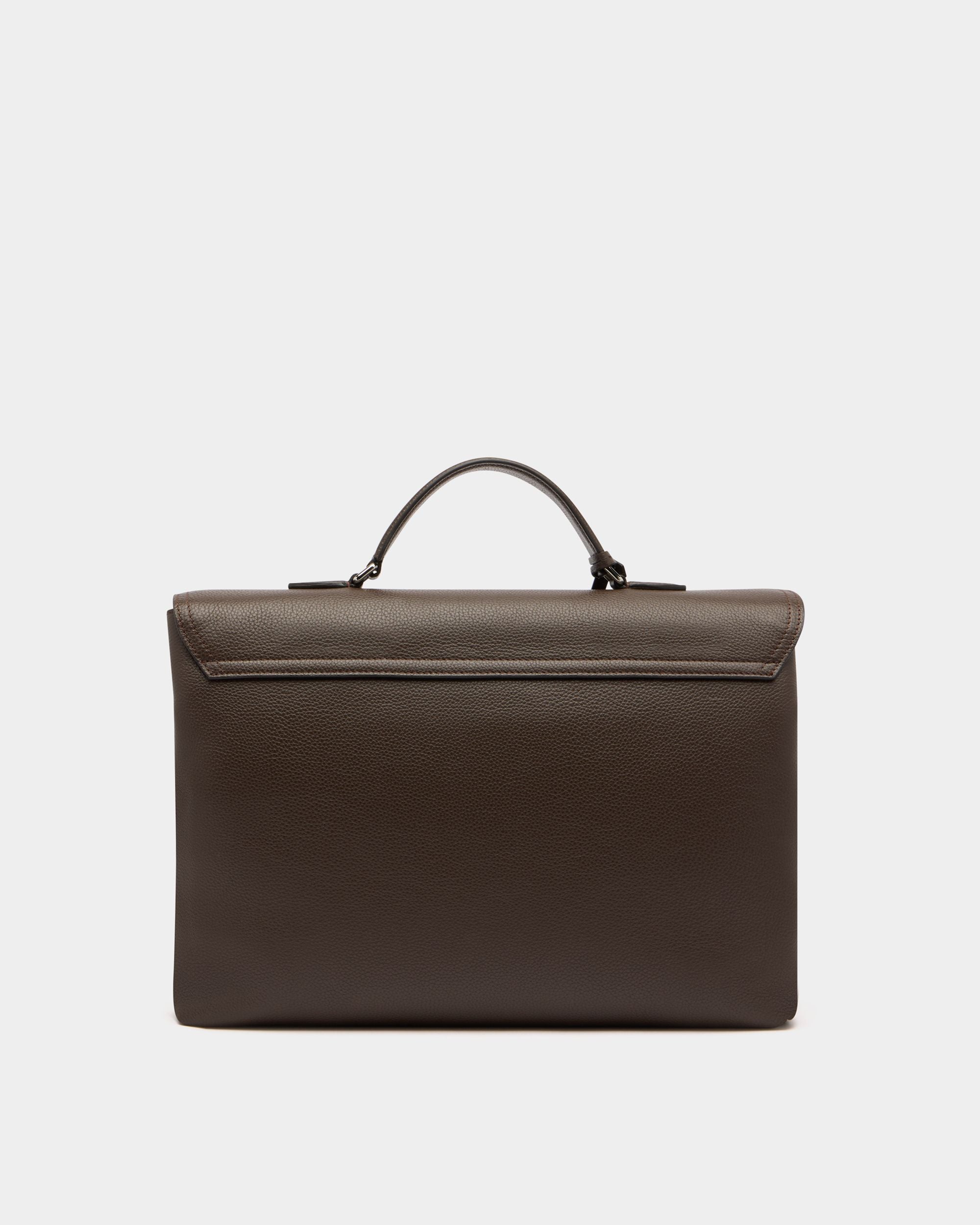 Bally Global - Capitol Briefcase in Ebano Grained Leather - Brown