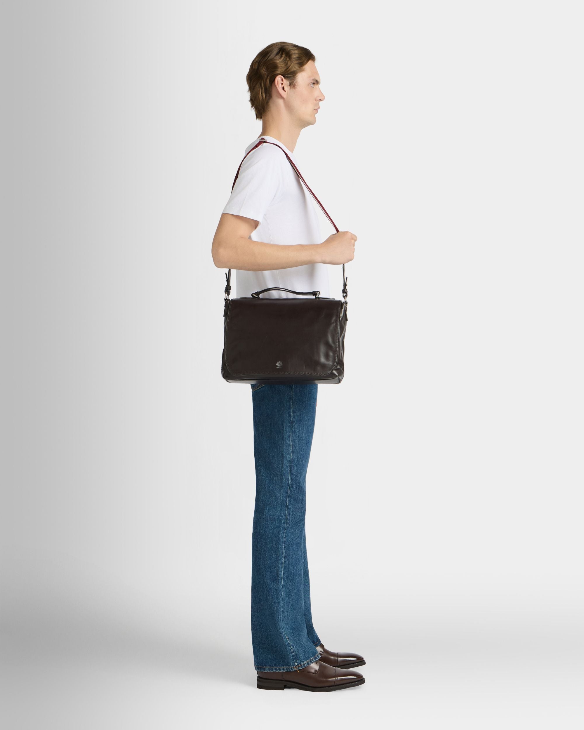 Bally Global - Ray Crossbody Bag in Chocolate Leather - Brown