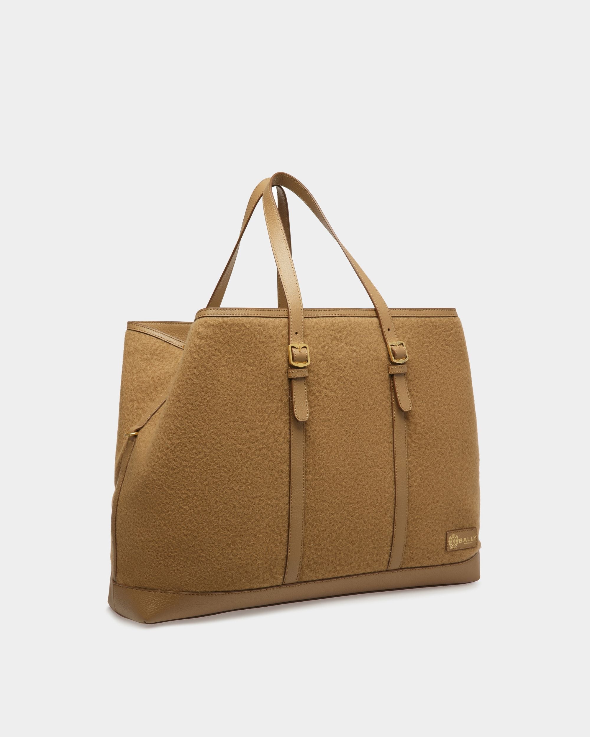 Bally Global - Gare Tote Bag In Camel Leather And Fabric - Brown