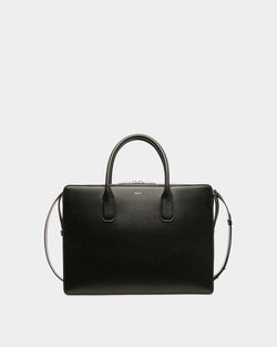 Banque Tote in Black Leather