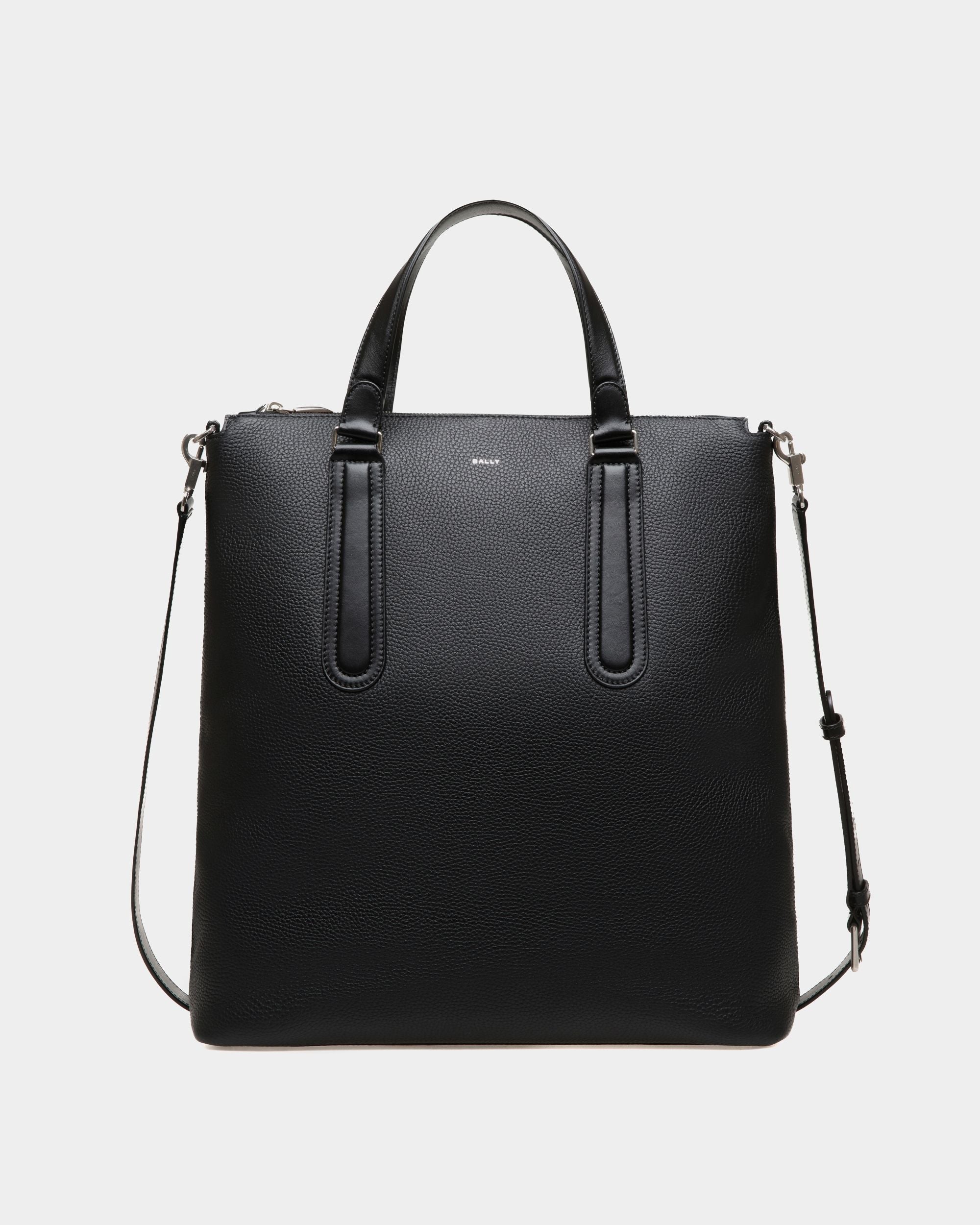 Bally Global - Sac Cabas Spin En Cuir Grainé Noir - Noir